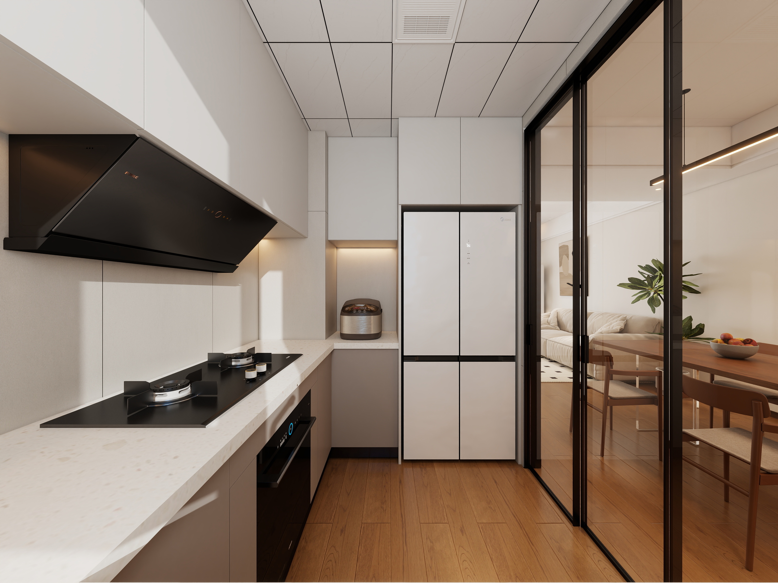 设计师千可-原木风格98㎡3室2厅2卫T装修效果图