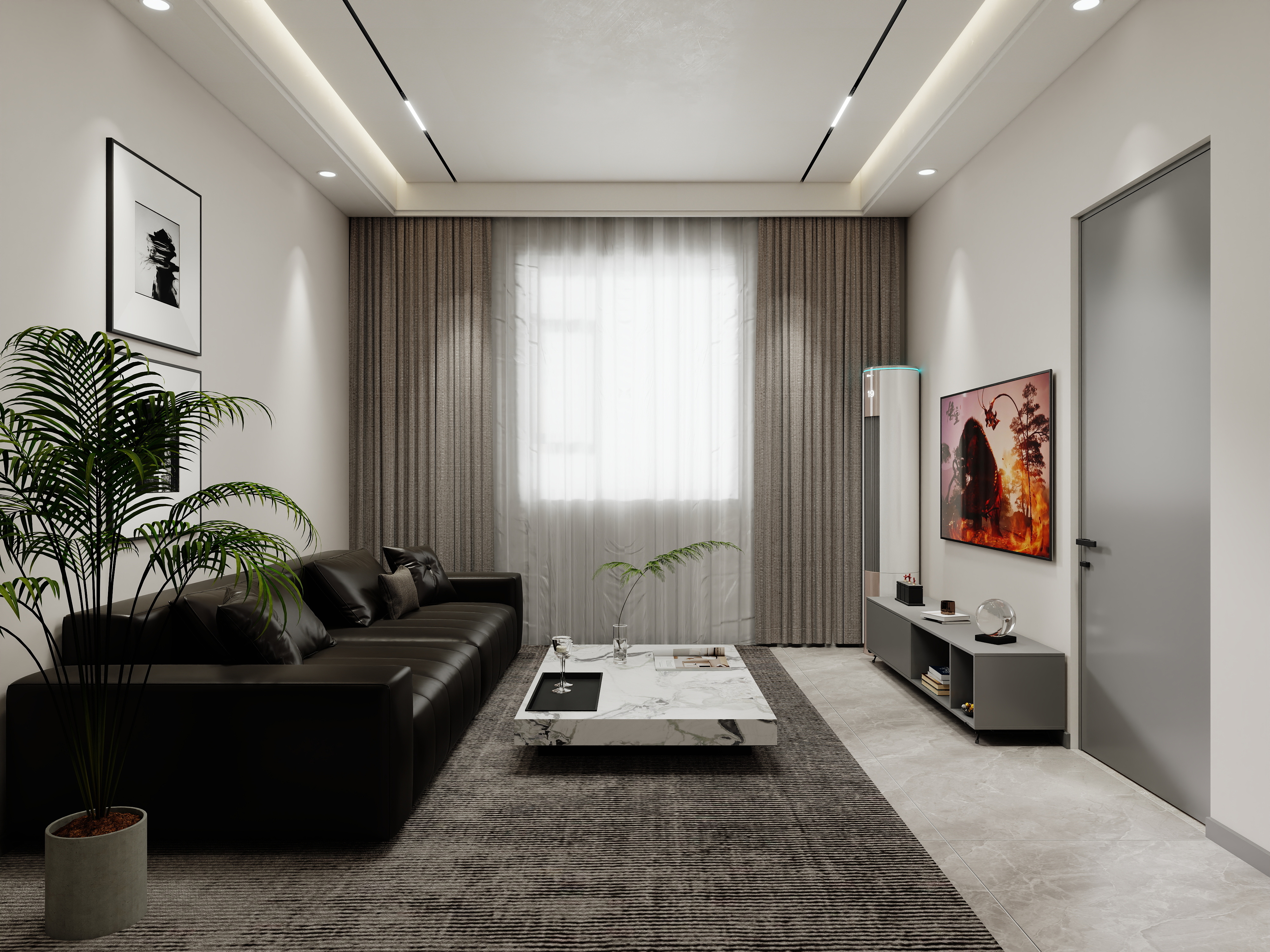 壹诺设计工作室-自建房-现代简约装修效果图