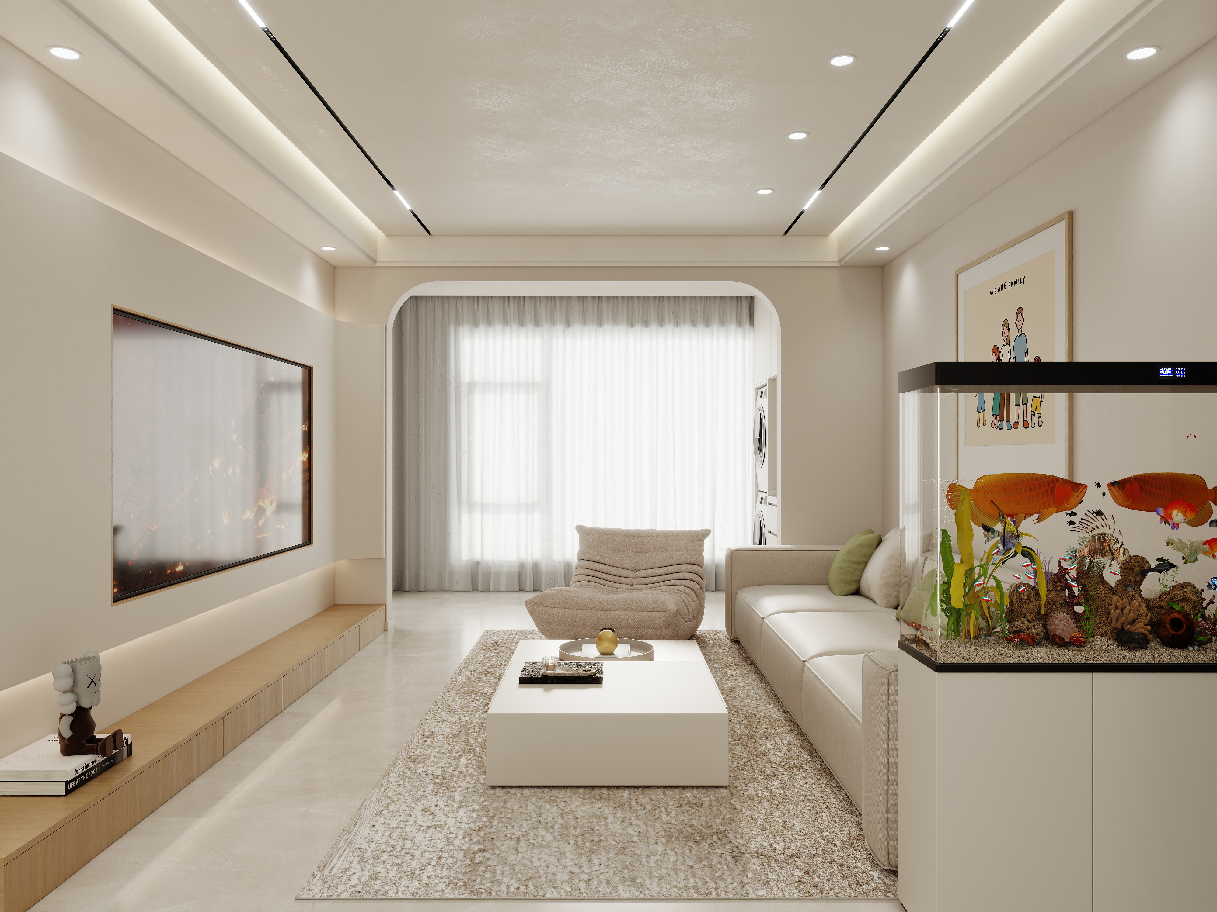 壹诺设计工作室-112㎡3室-奶油风装修效果图