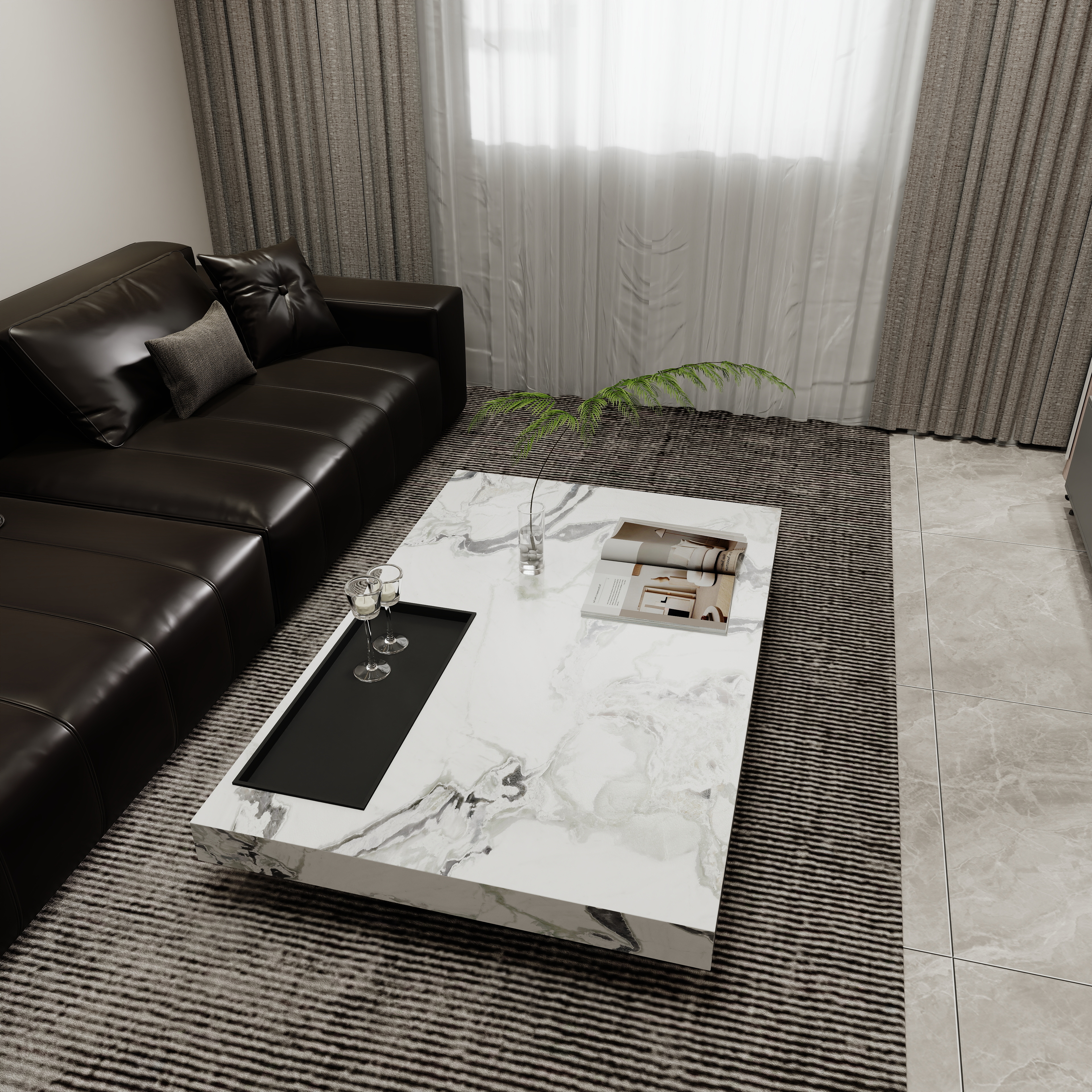 壹诺设计工作室-自建房-现代简约装修效果图