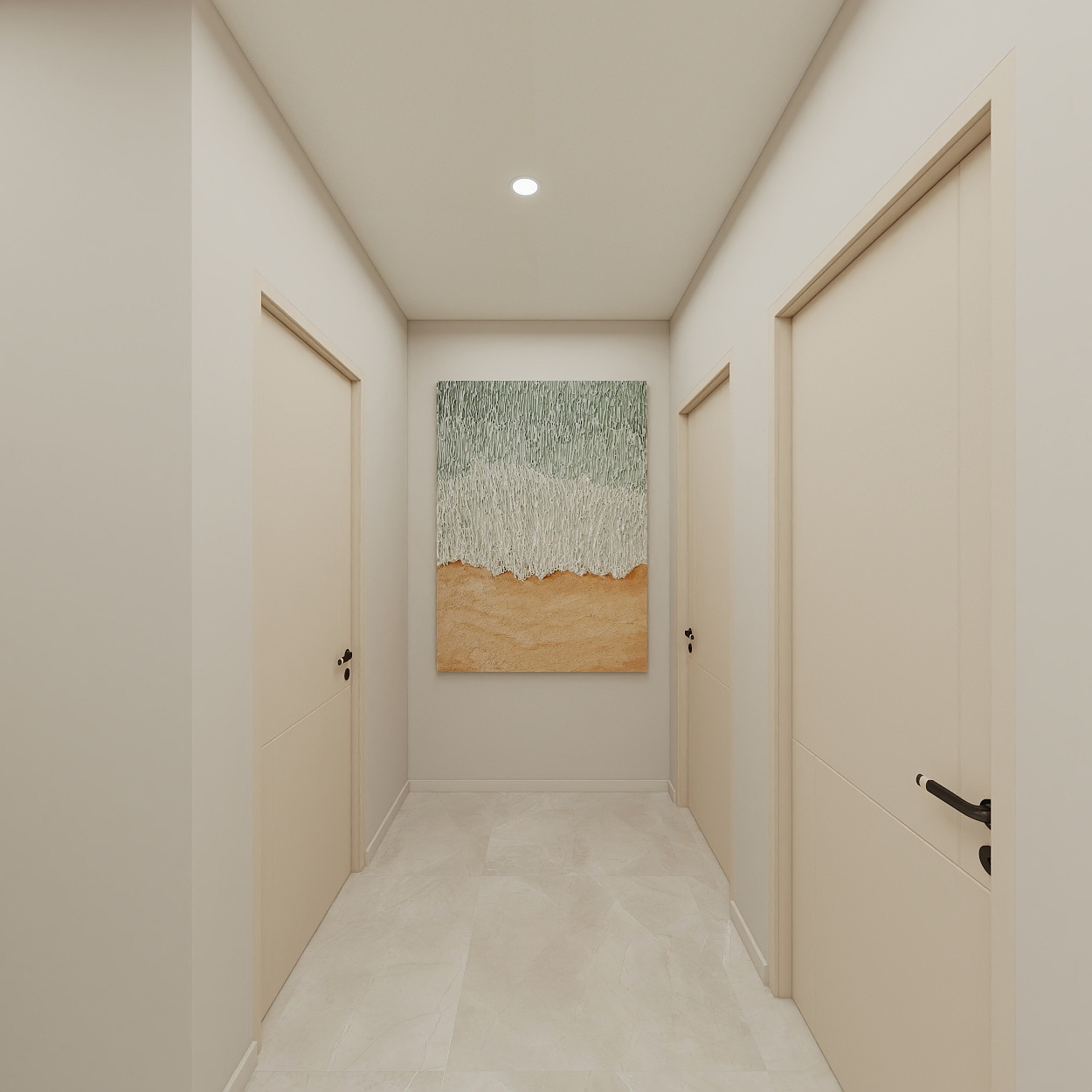 壹诺设计工作室-114㎡3室-奶油风 一层客餐厅装修效果图第5张