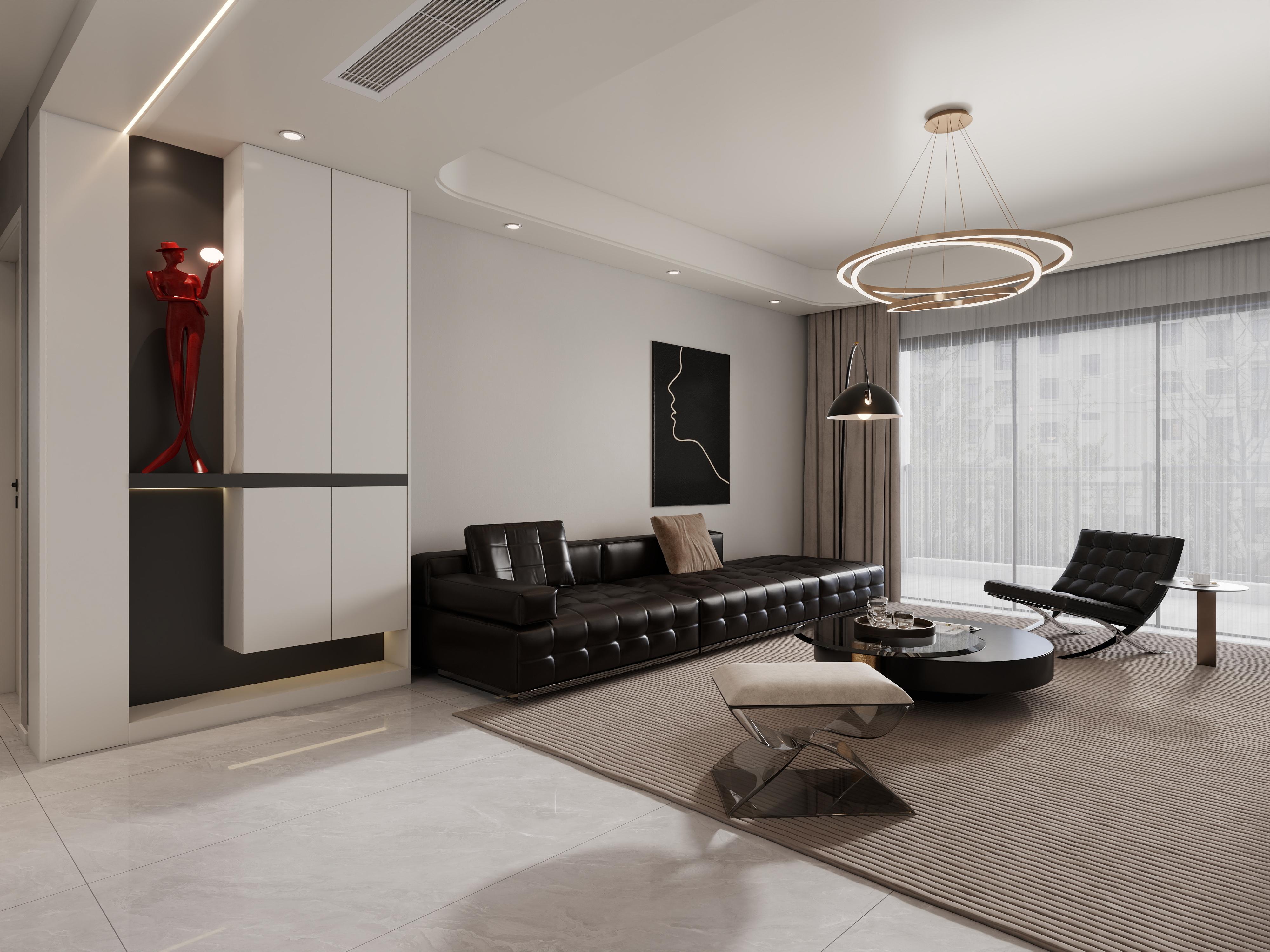 设计师钟增鸿-九天御景(黑白灰客餐厅)-B-装修设计方案