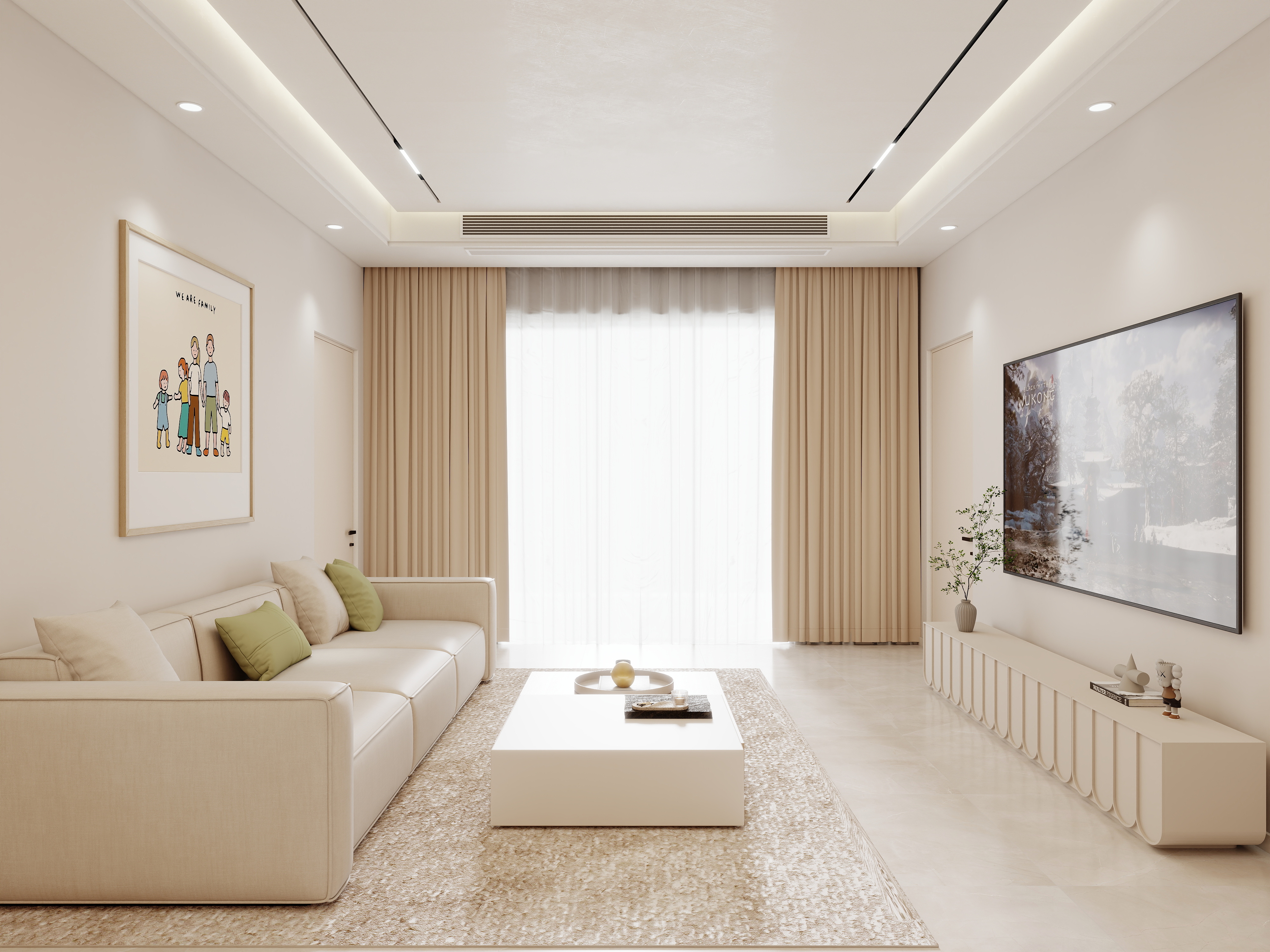 壹诺设计工作室-115㎡3室-原木奶油风装修效果图