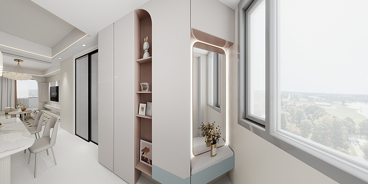 设计娄工-御湖半岛奶油风-装修设计方案