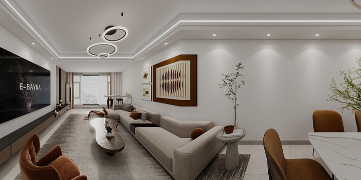 蓝色lanse-喜润学府大院B2户型-装修设计方案