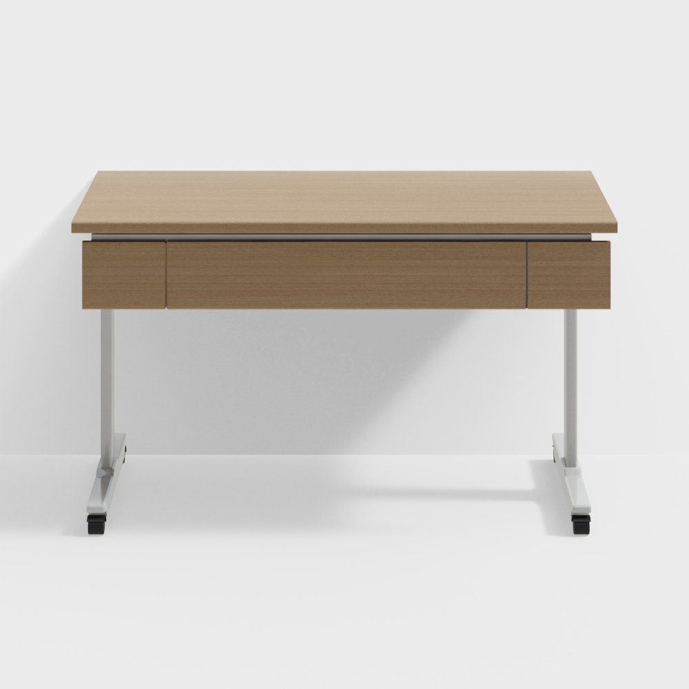 实木办公桌3D模型