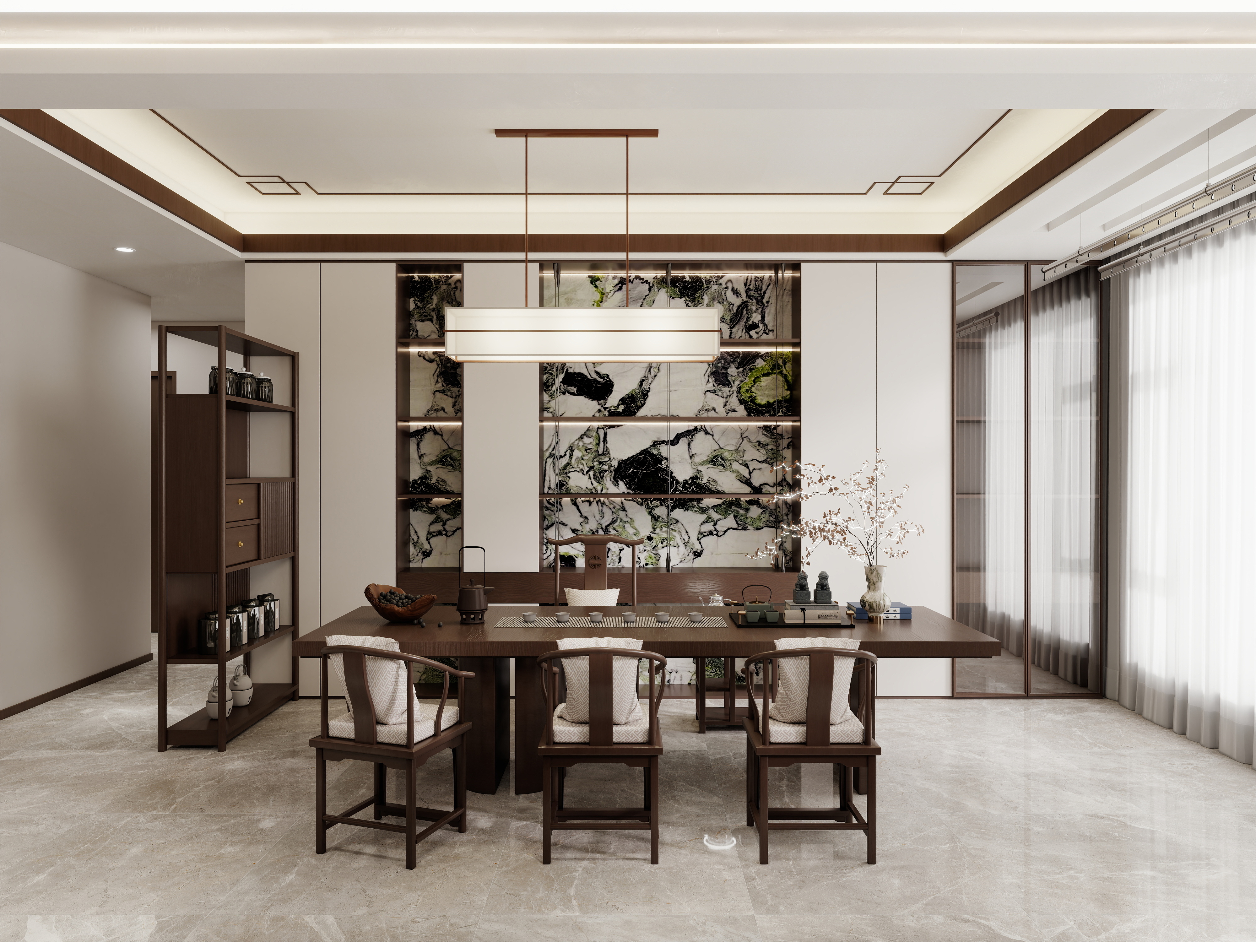 小敏设计工作室-118㎡3室-新中式-装修设计方案