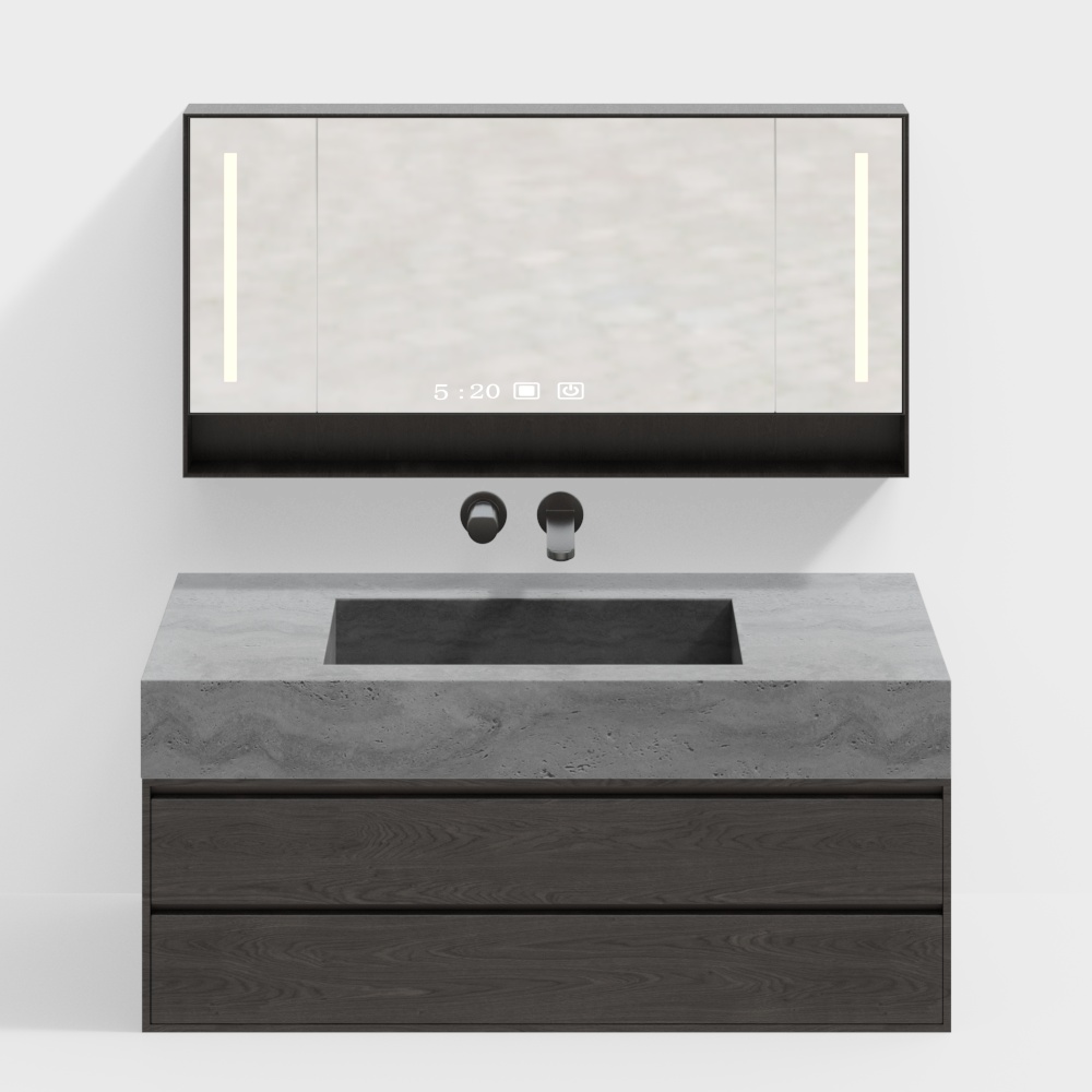 现代中古风浴室柜3D模型