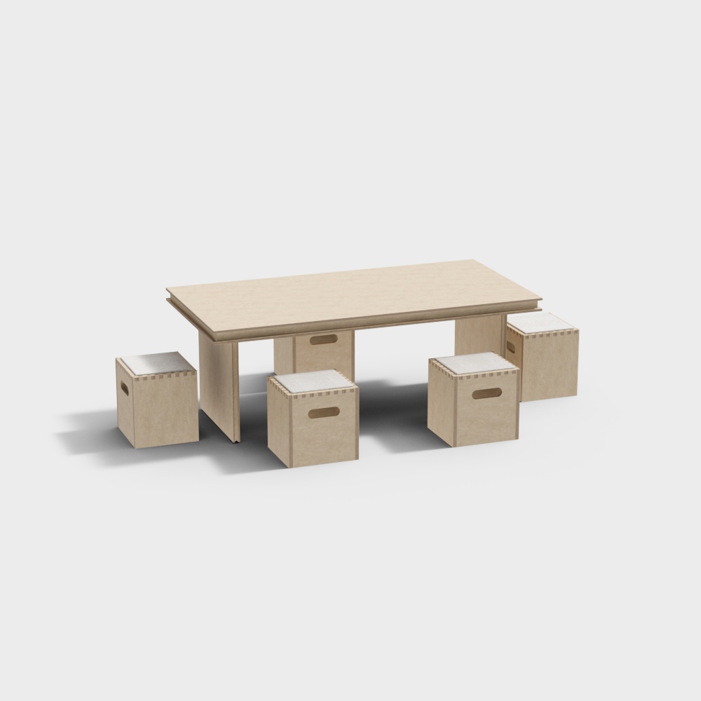 现代阅读书桌椅3D模型