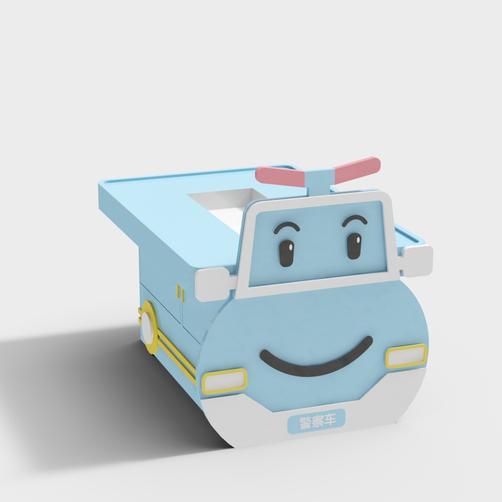 现代警察车玩具桌3D模型