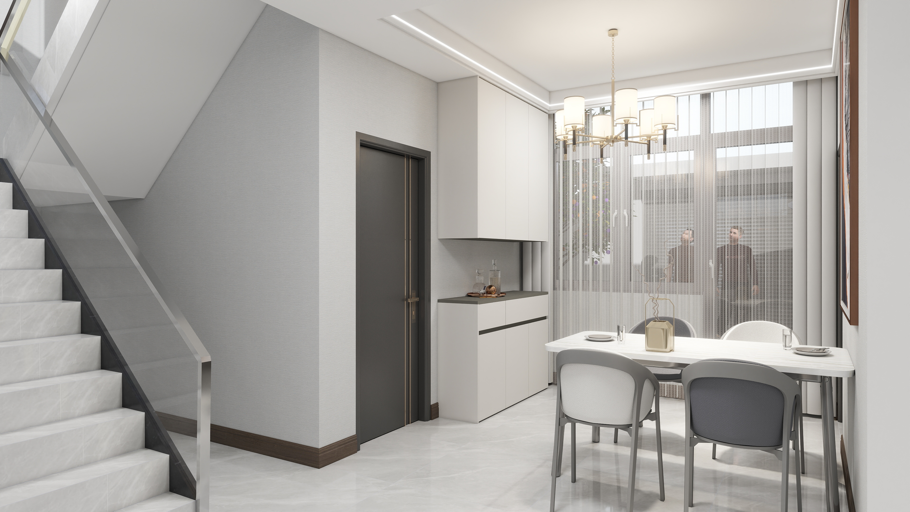 星空设计500一套-现代简约107㎡2室装修效果图