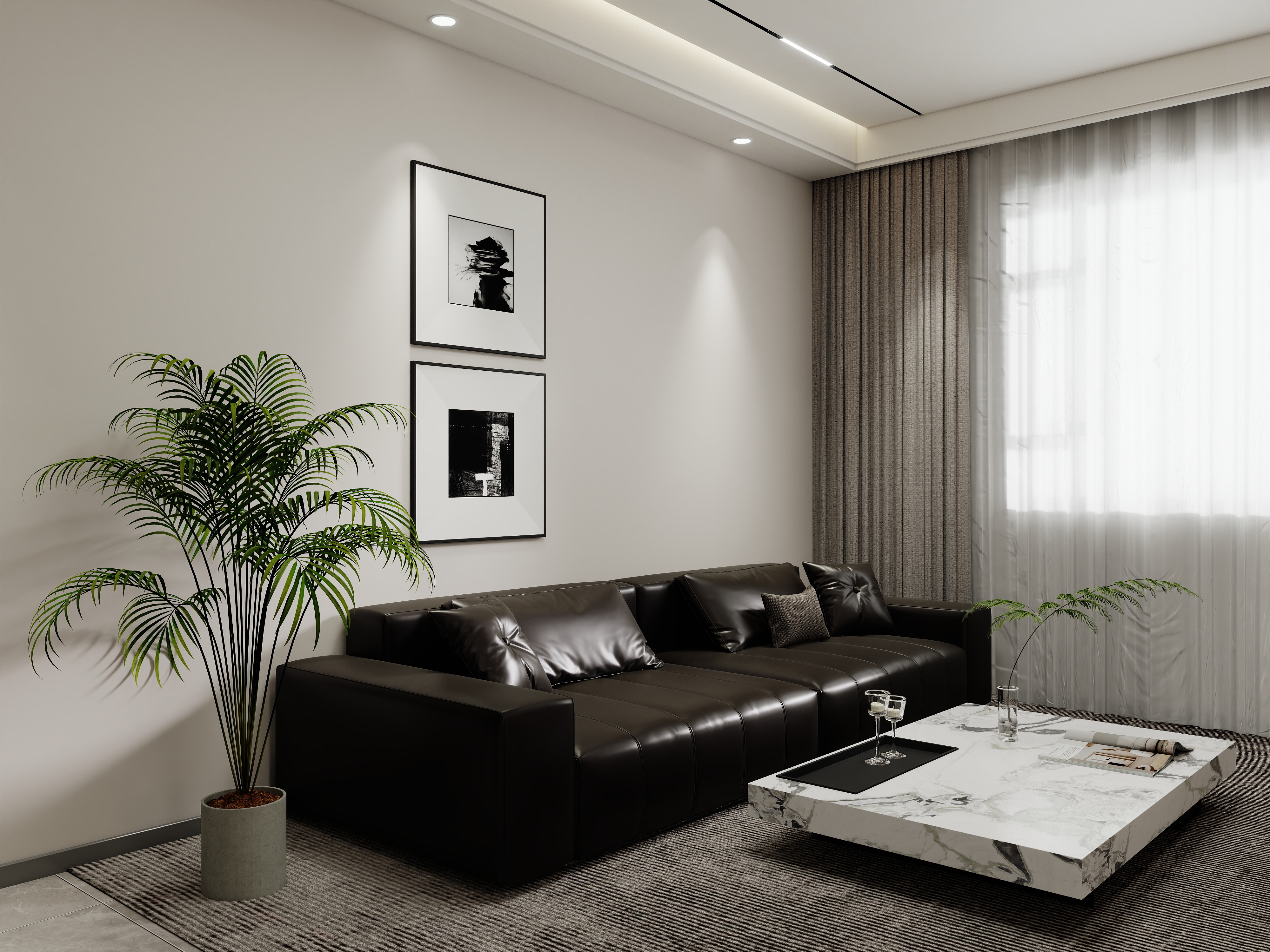 壹诺设计工作室-自建房-现代简约装修效果图