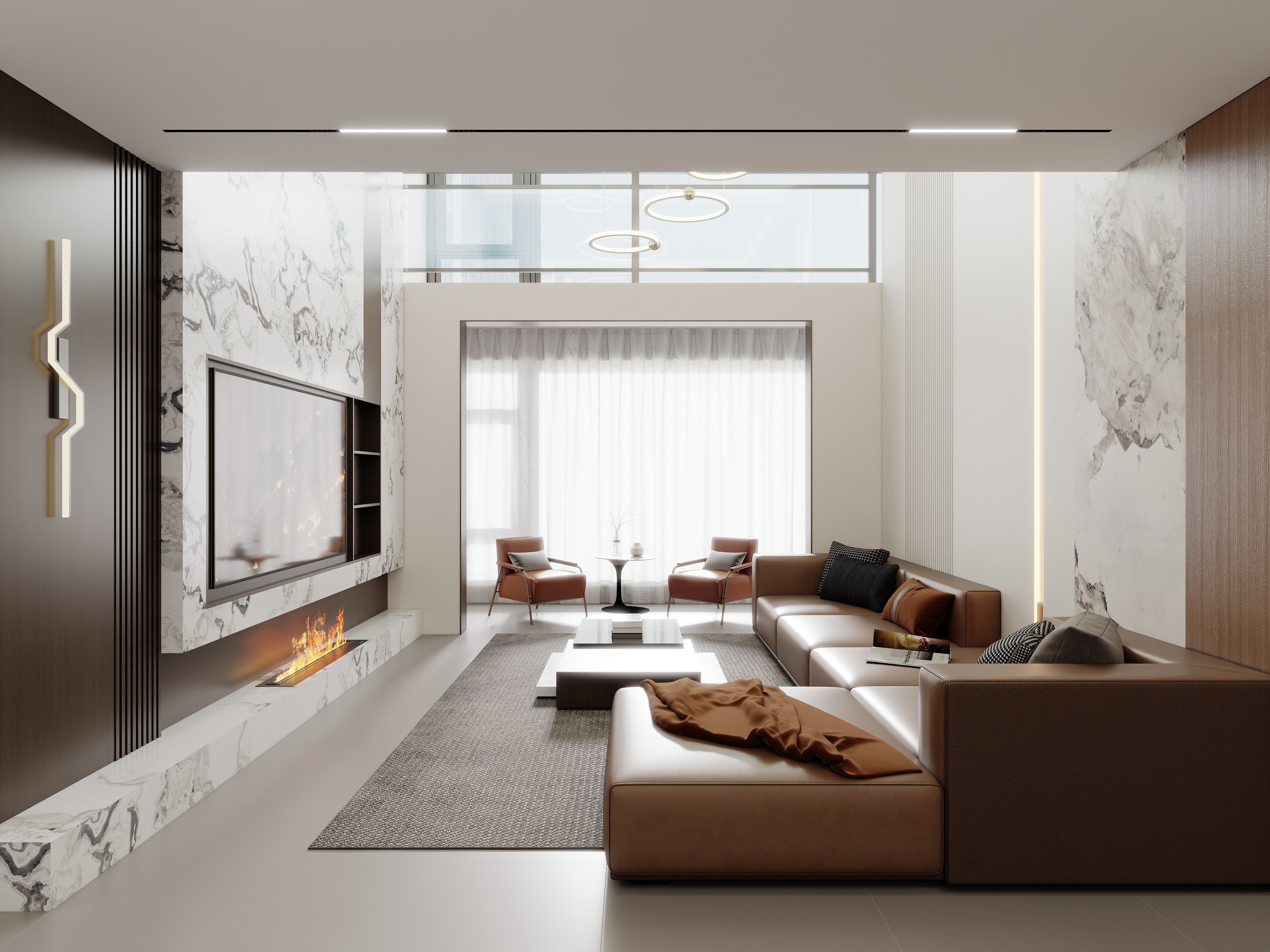 壹诺设计工作室-134㎡4室-现代简约装修效果图