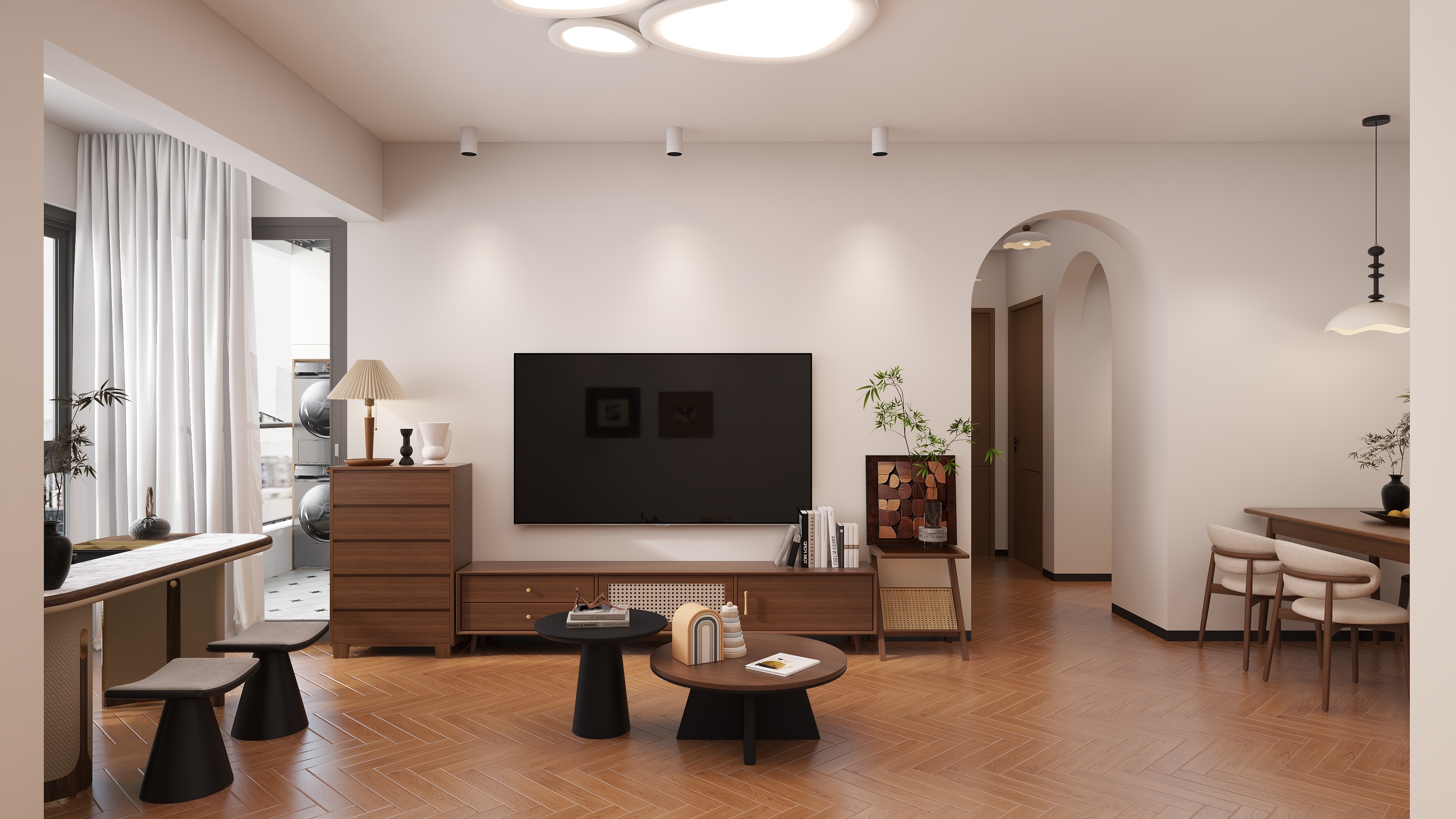 YZXDesign-华发铂钻花园营销中心混搭91㎡3室装修效果图