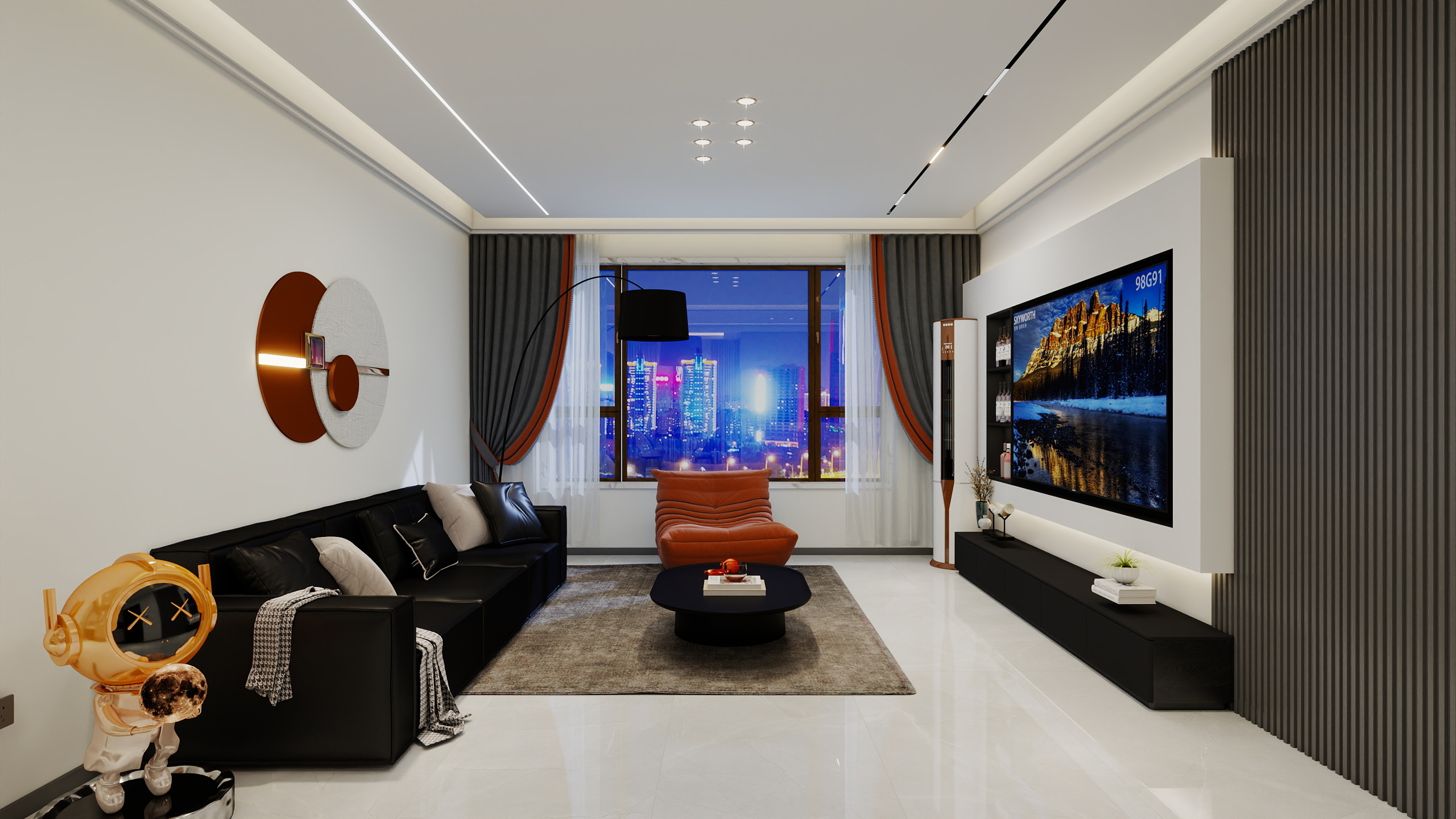 孔祥会- 汇宏 II 悦澜湾无主灯黑白灰计方案 -装修设计方案