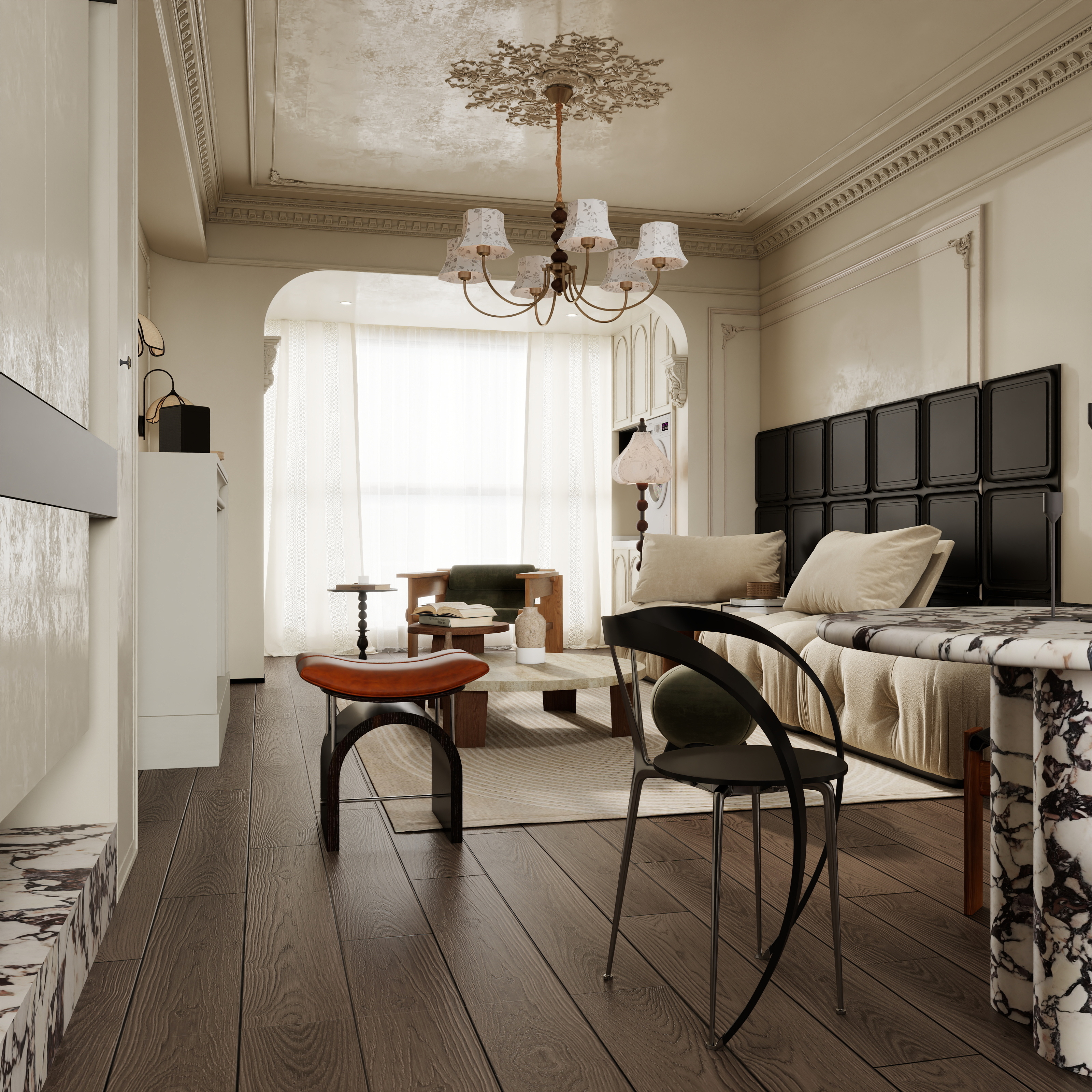 骑摩托的装修仔-天一观山阅4室2厅-{法式复古}-装修设计方案