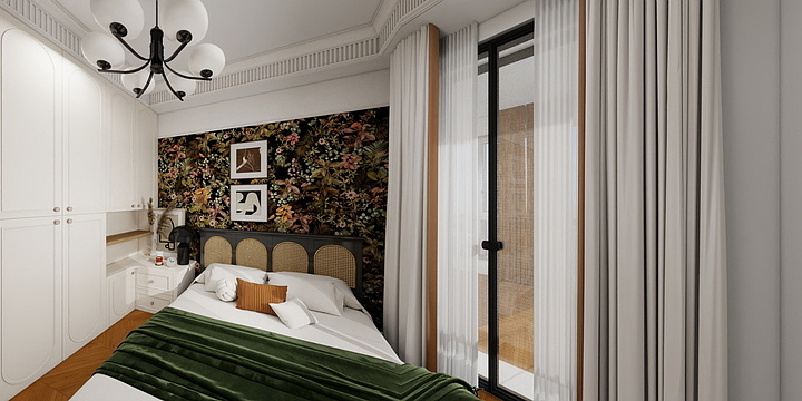 博朵全屋定制-椰青园A1户型法式中古风-装修设计方案