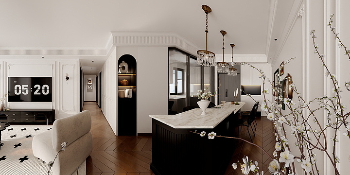 全案设计吴道虎-御锦馨河城20#802（法式复古）-装修设计方案