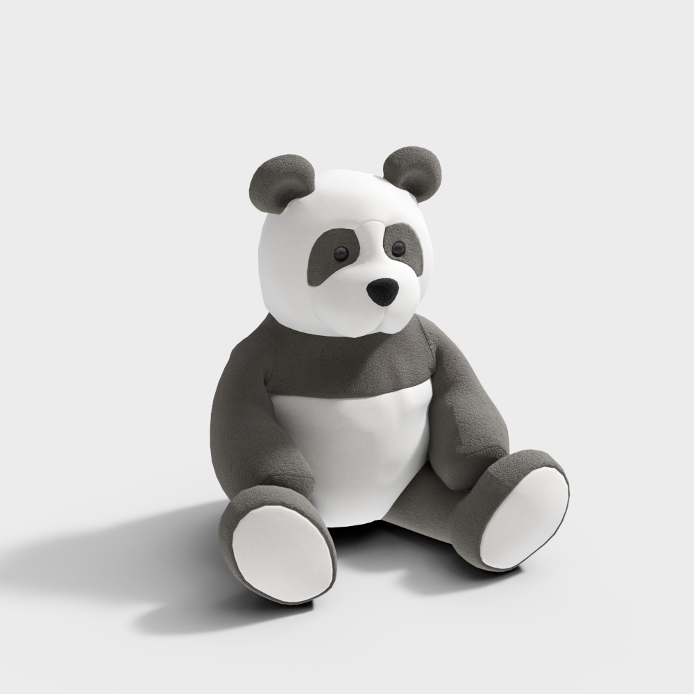 毛绒玩具熊猫3D模型
