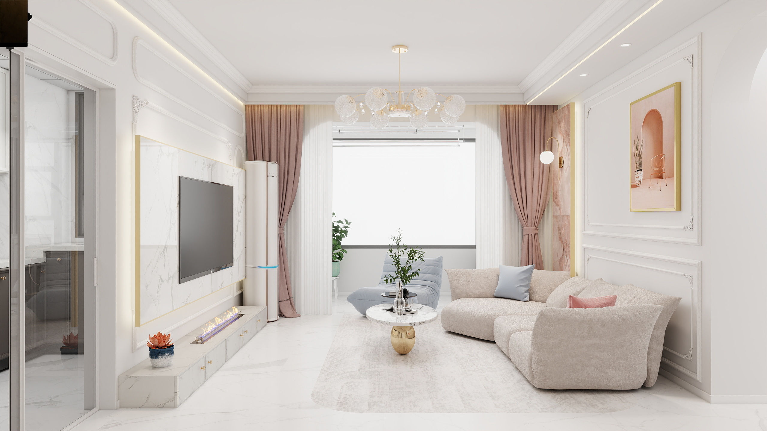 王浩I独立设计师-富力阳光美园 法式轻奢风格-装修设计方案