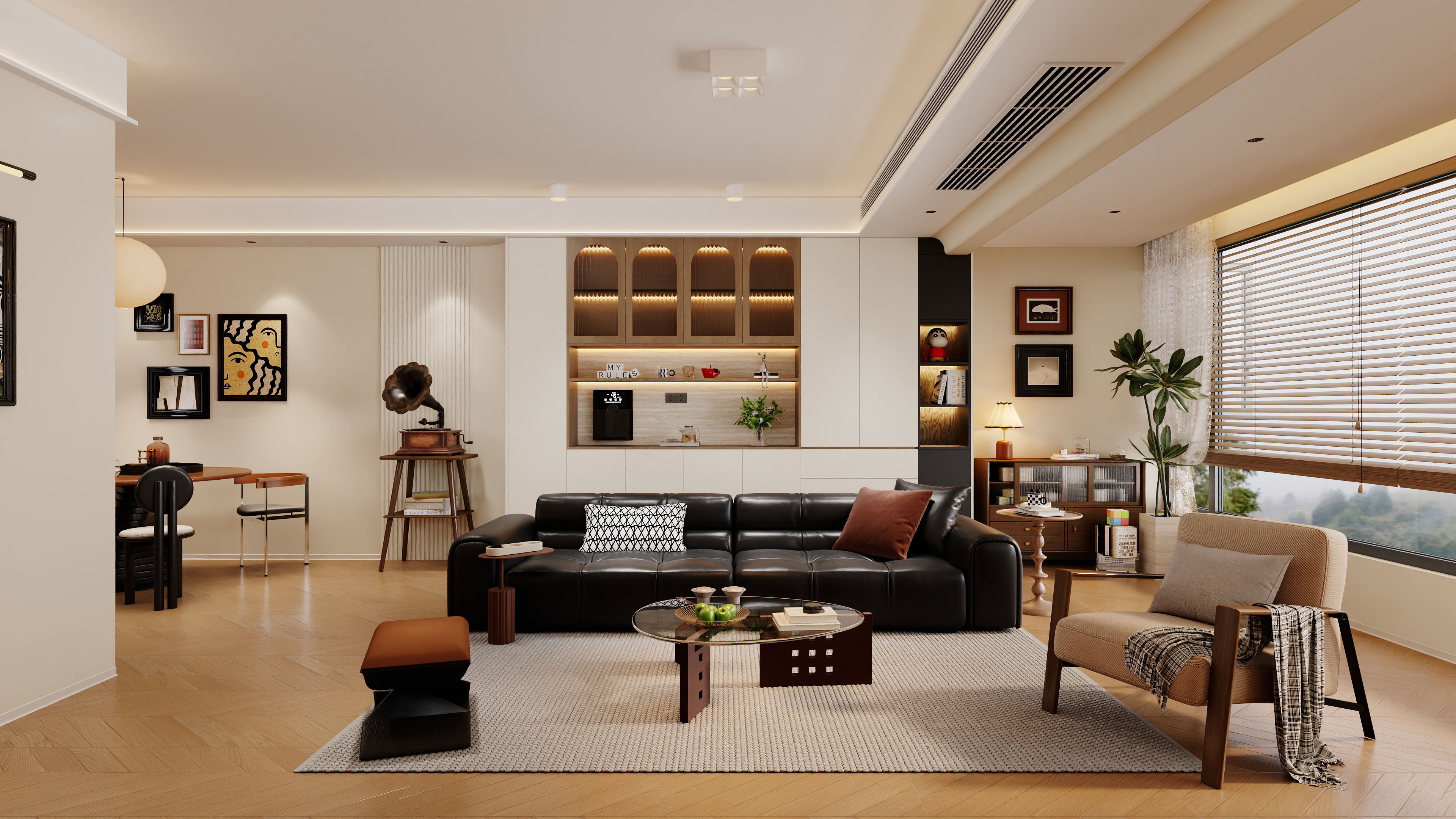 王星-安康·柏樾城116中古风格-装修设计方案