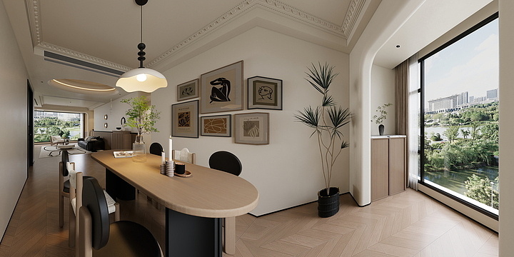 楠乔设计装饰-中古风04无主灯精-装修设计方案