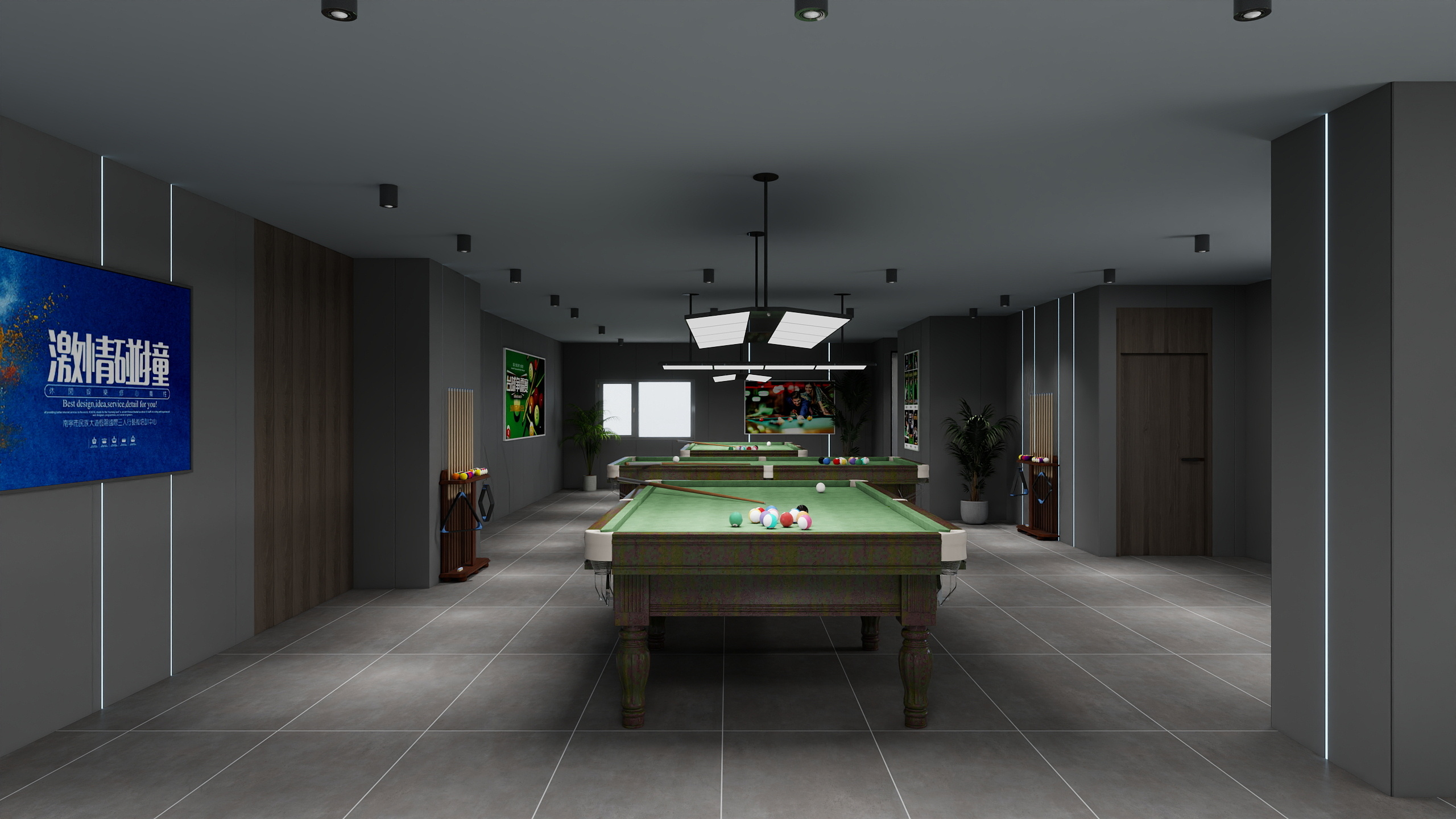 设计师玉京子-台球棋牌二层大厅装修效果图第2张