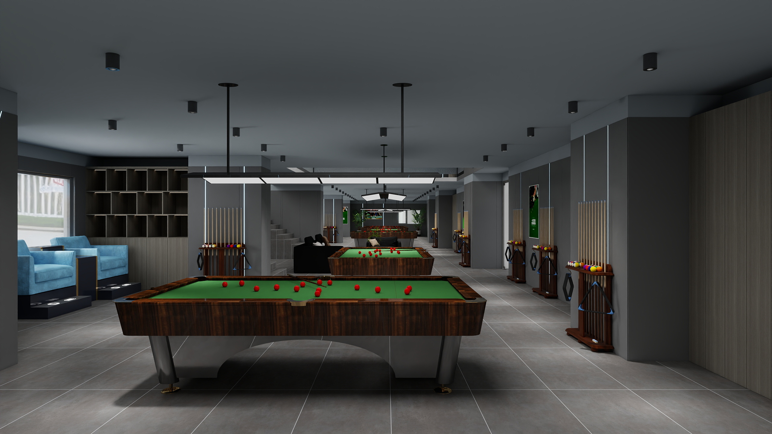 设计师玉京子-台球棋牌装修效果图