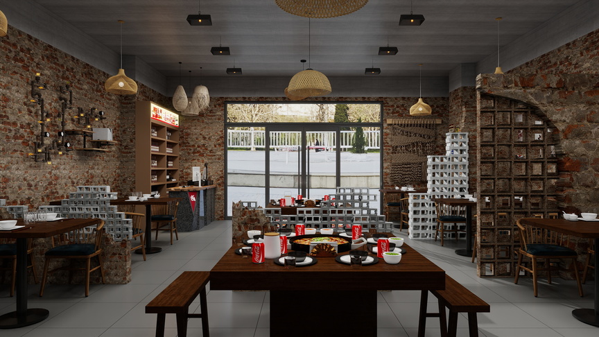 设计师玉京子-烧烤店二店装修效果图