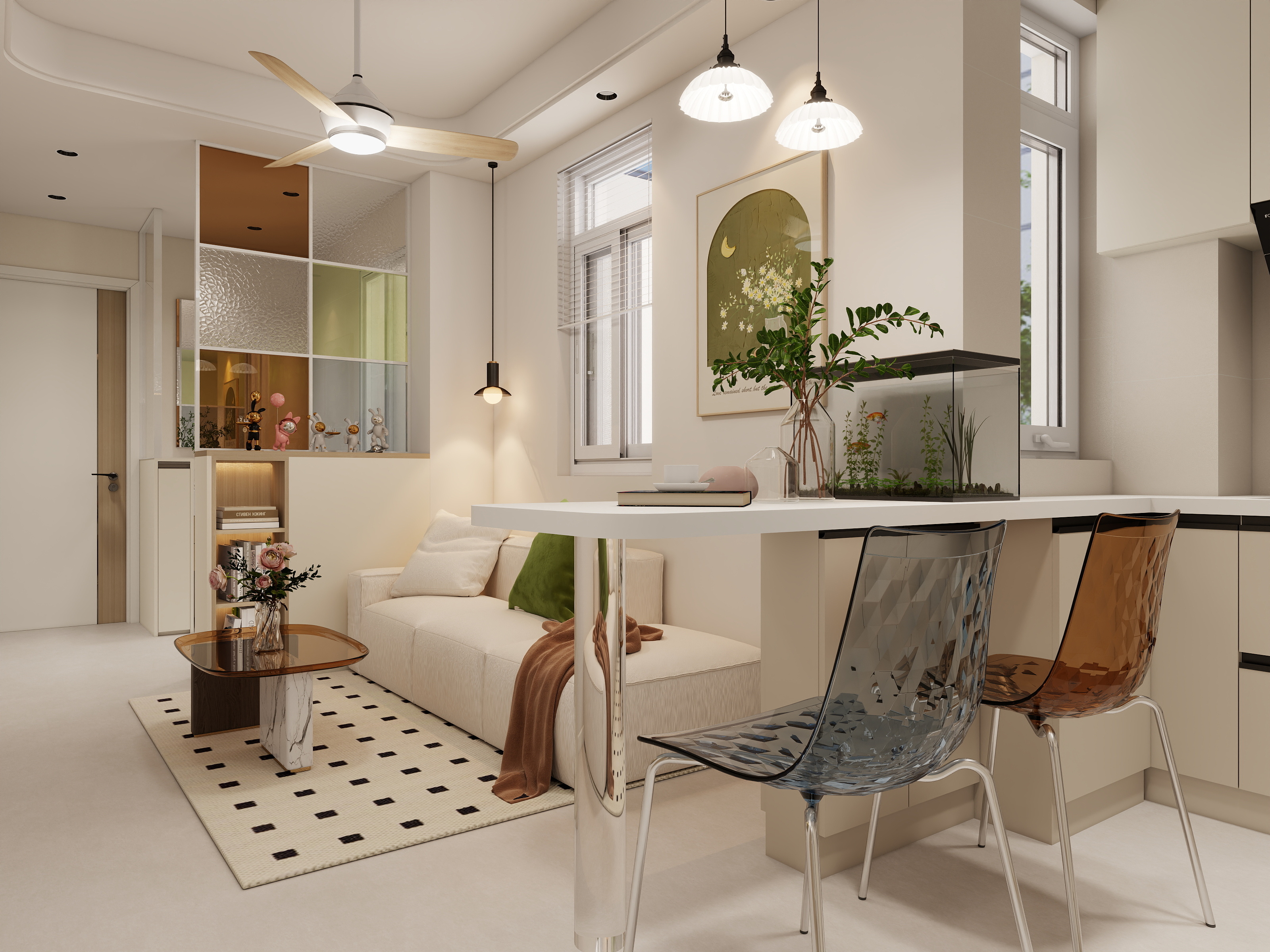 设计师-魏佳朋-昌七小区47㎡1室-装修设计方案