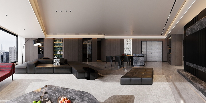 楠乔-意式轻奢大平顶色彩重精-装修设计方案