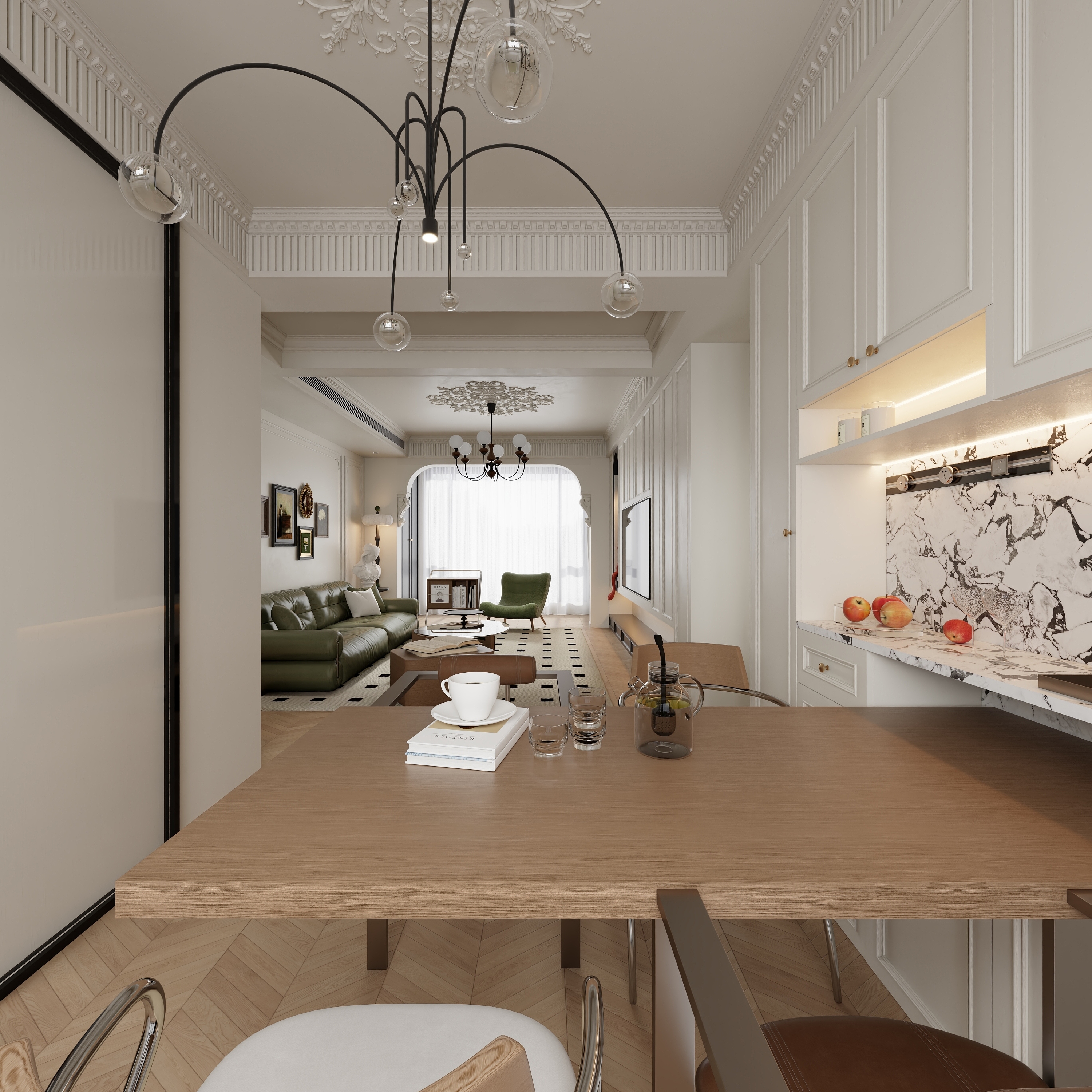 楠乔-法式中古02有主灯精一层厨房装修效果图第5张