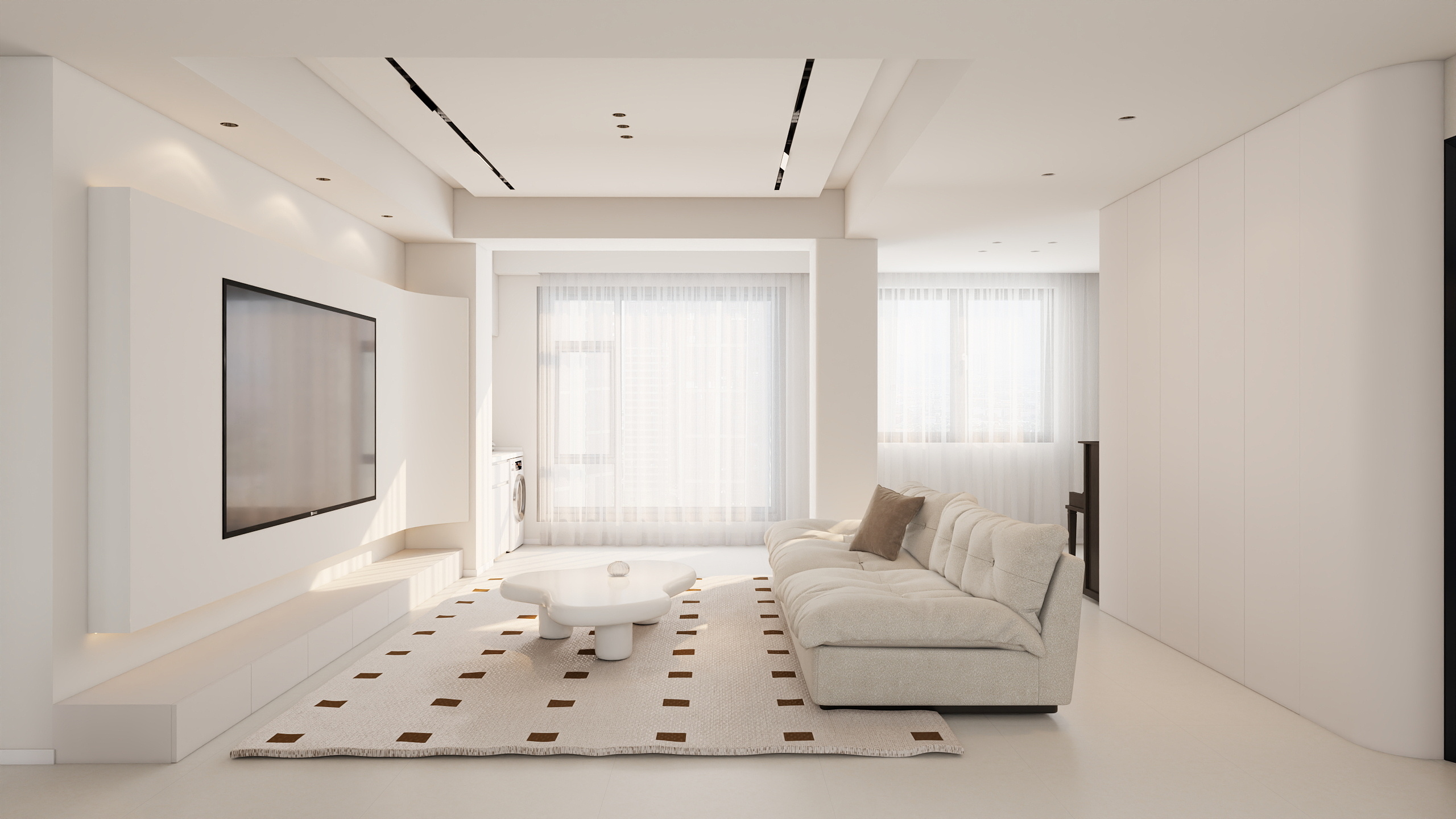 全案设计丨徐月坤-南山府丨现代奶油丨80㎡-装修设计方案