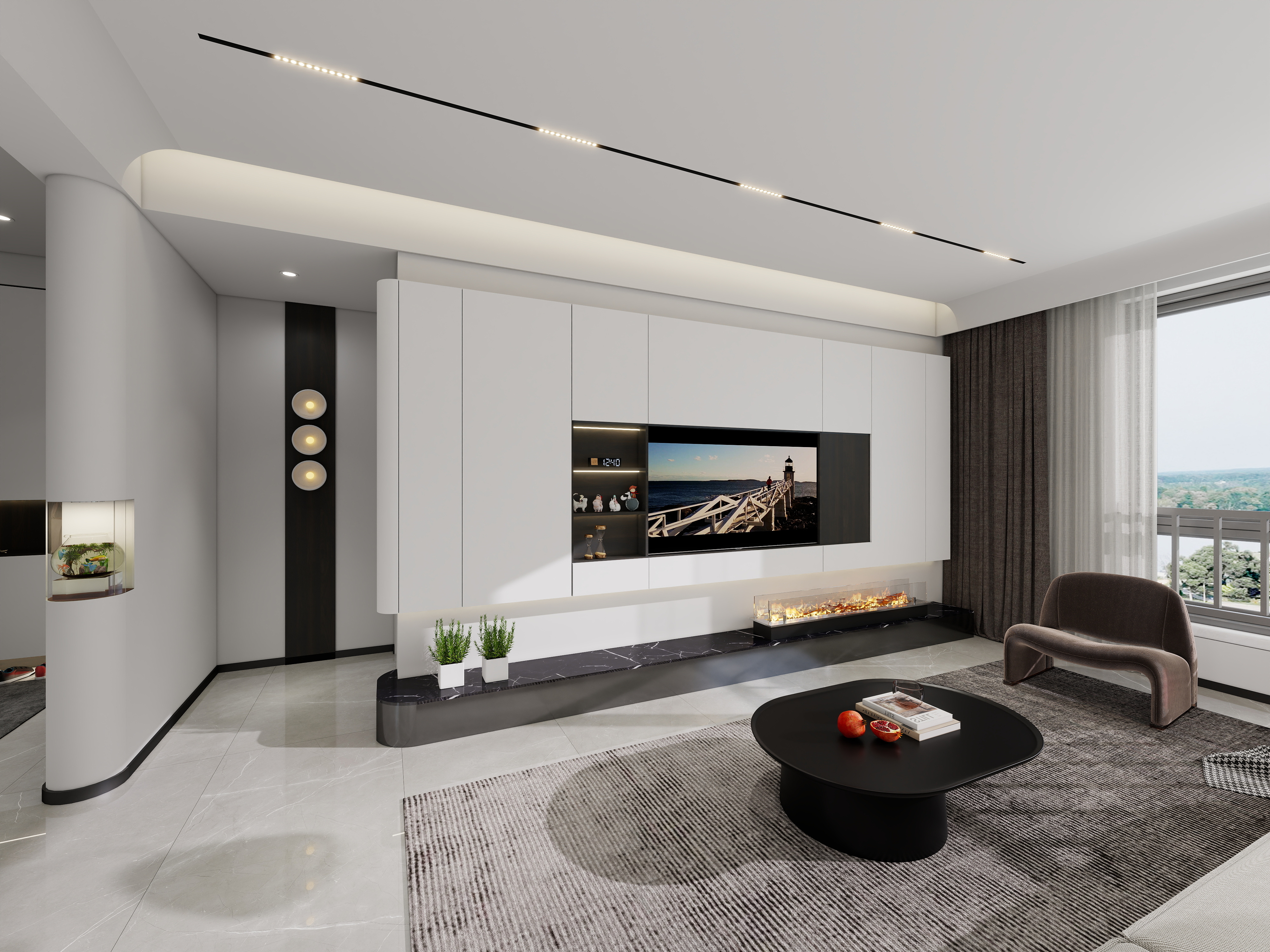 刘峰-139平米三室二卫现代简约风格-装修设计方案