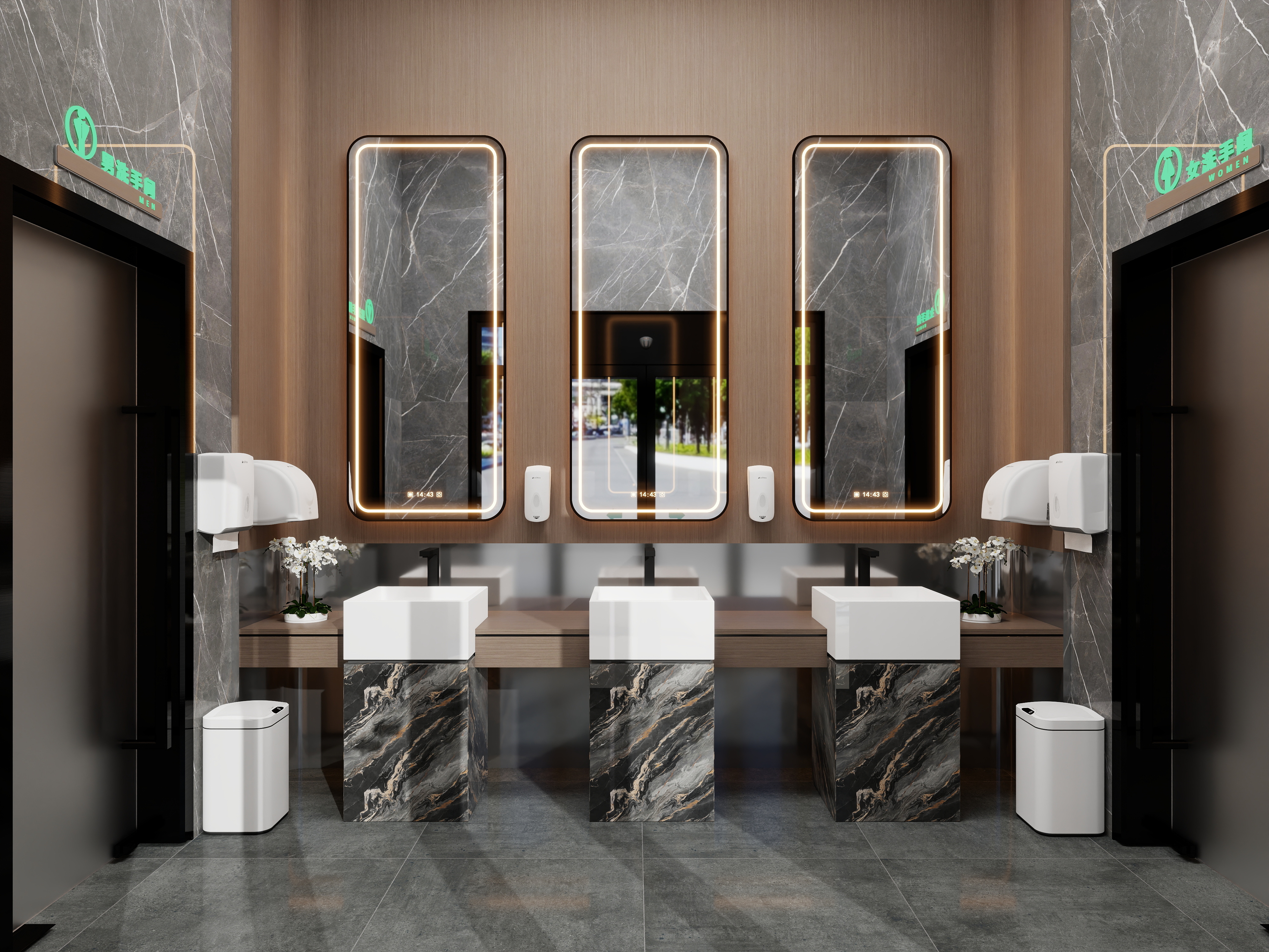 天熠装饰设计-公共卫生间-装修设计方案