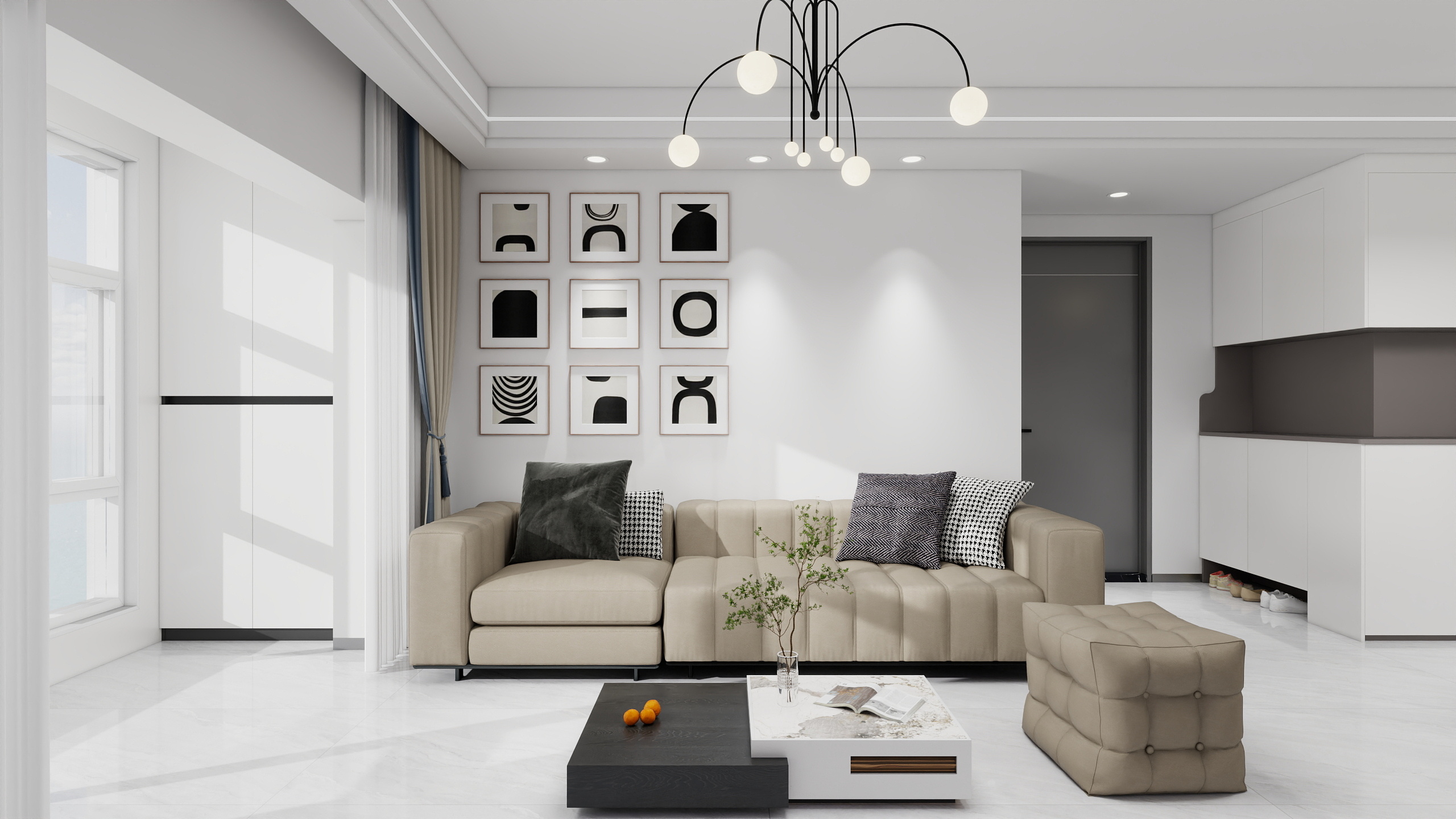 王翠丽-现代简约84㎡3室-装修设计方案