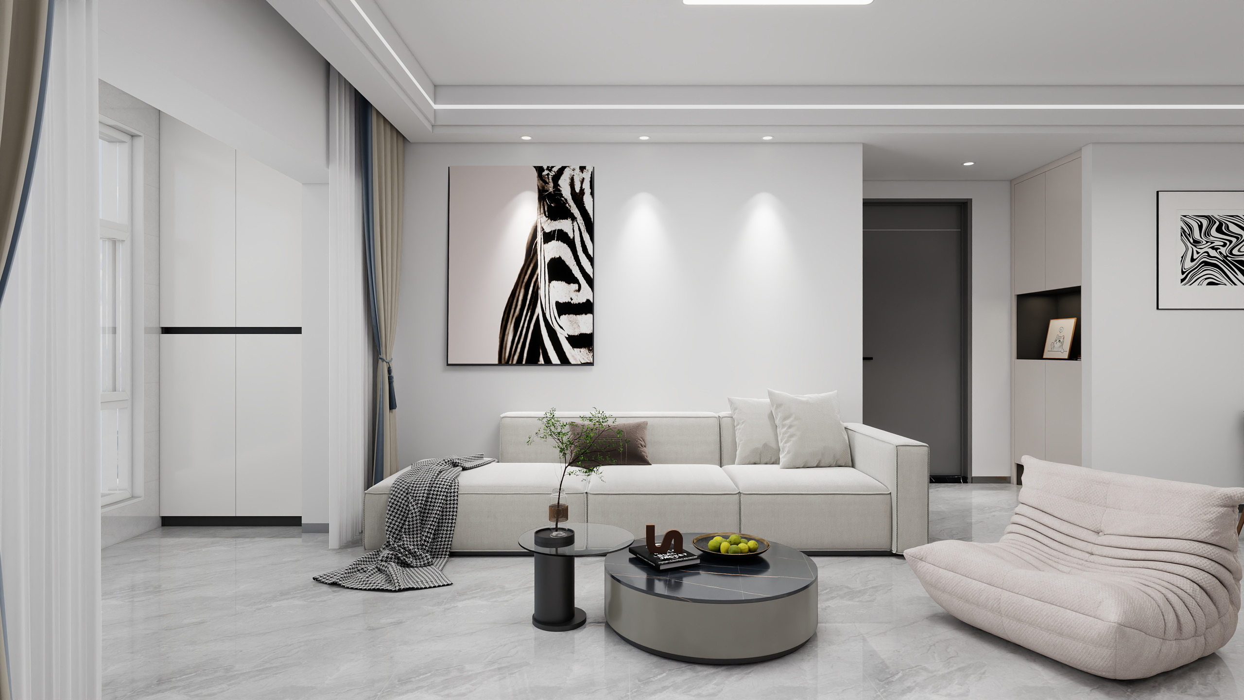 王翠丽-现代简约83㎡3室-装修设计方案