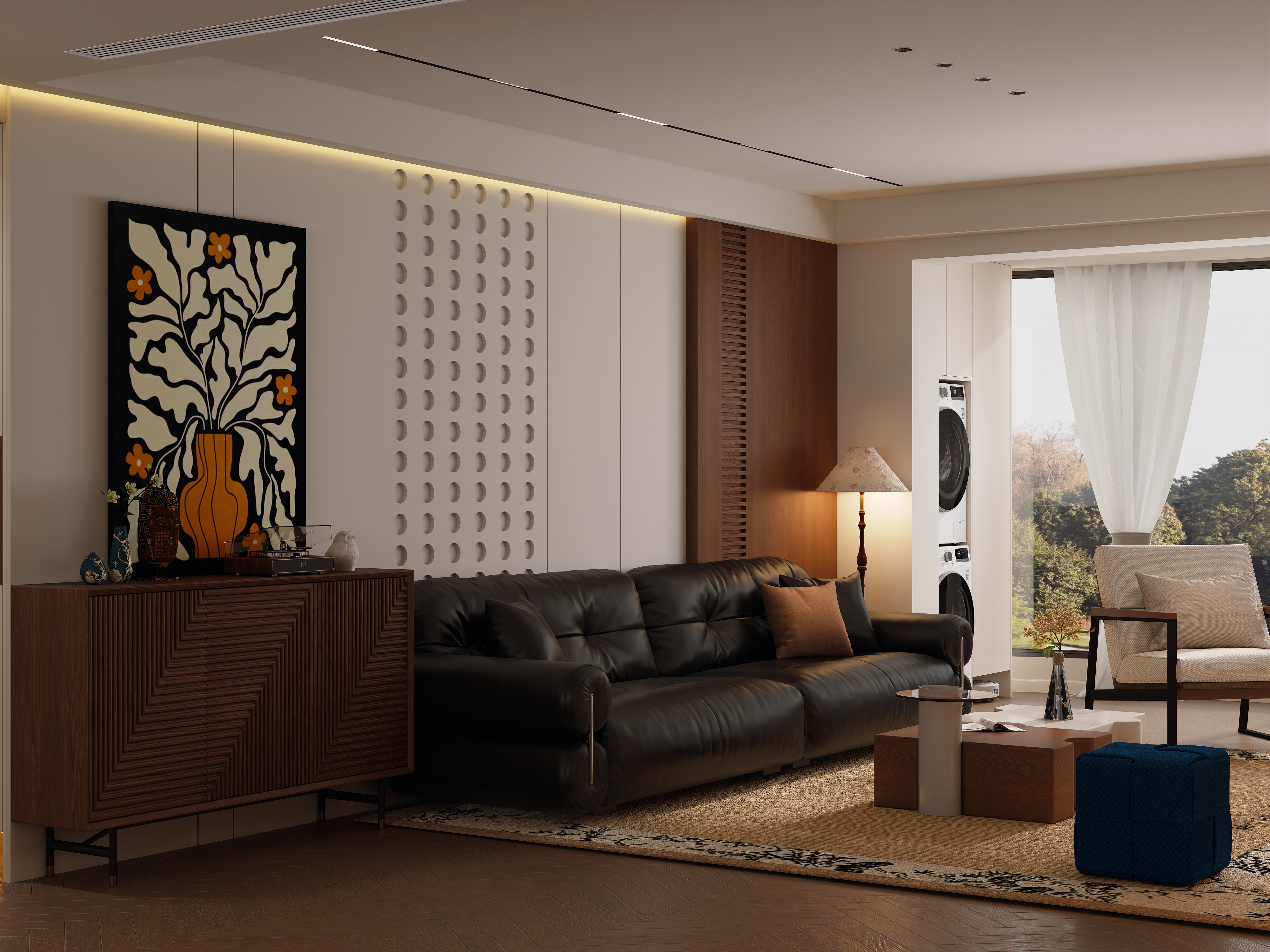 楠乔-中古风08无主灯精装修效果图