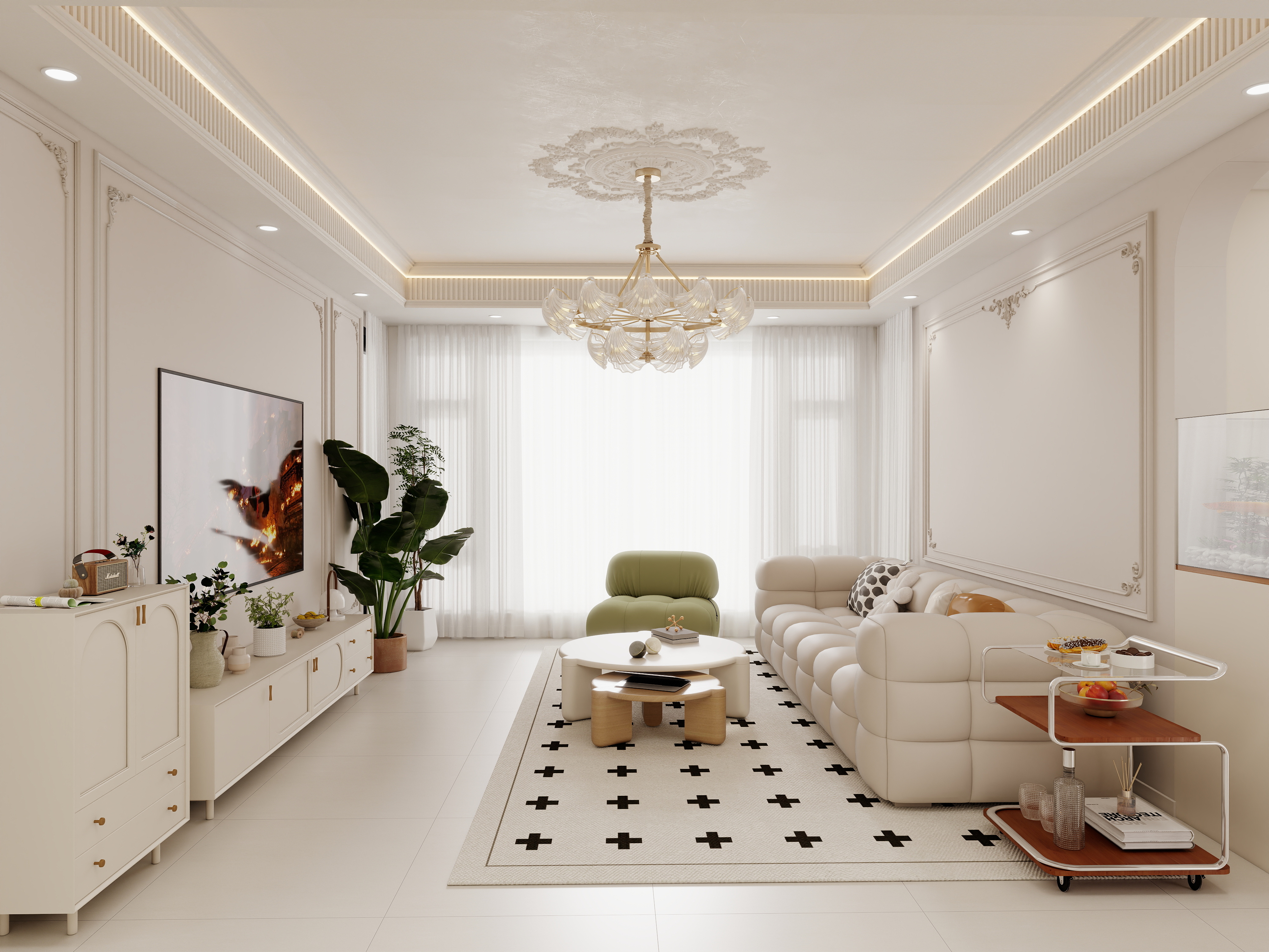 壹诺设计工作室-法式奶油风装修效果图