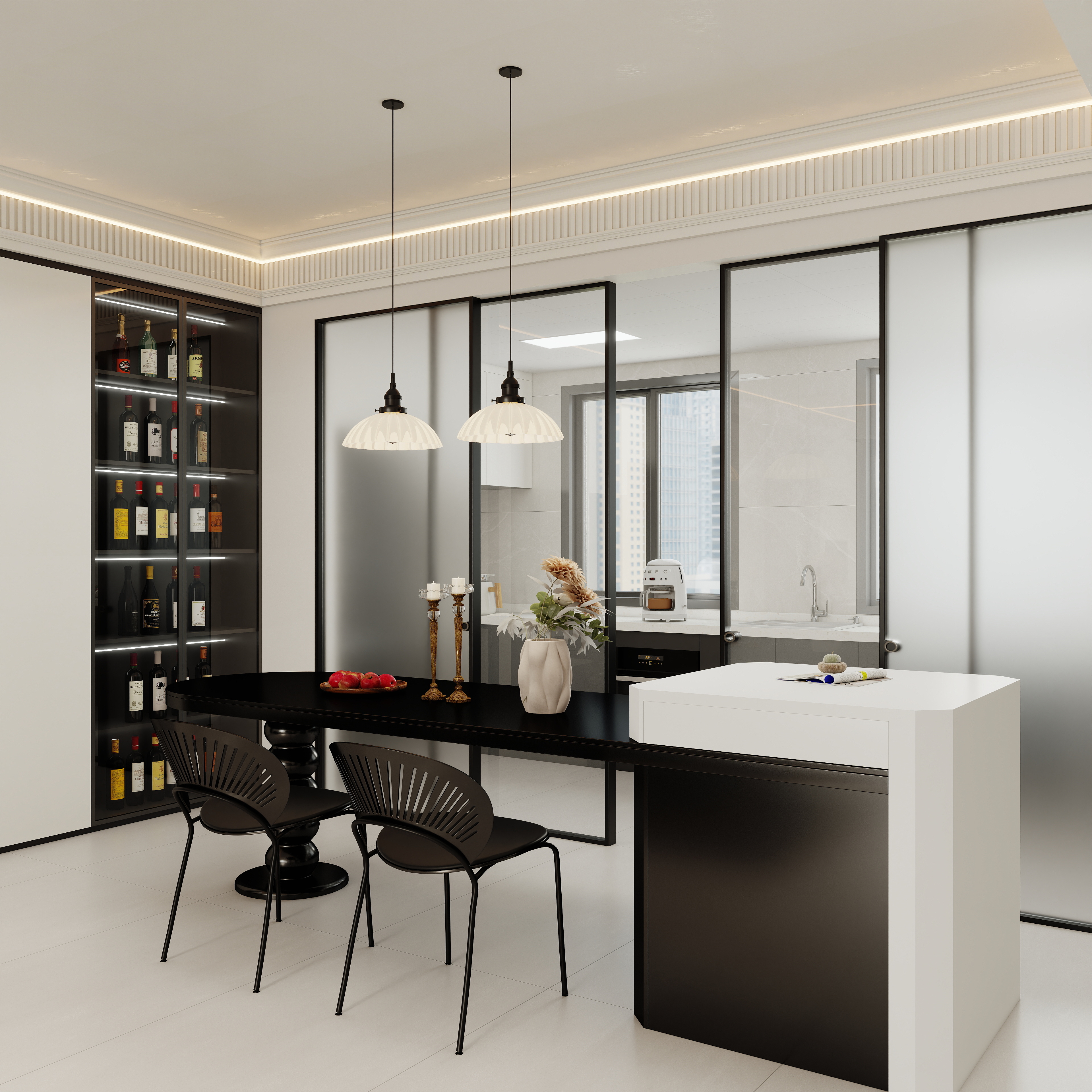 壹诺设计工作室-法式极简装修效果图