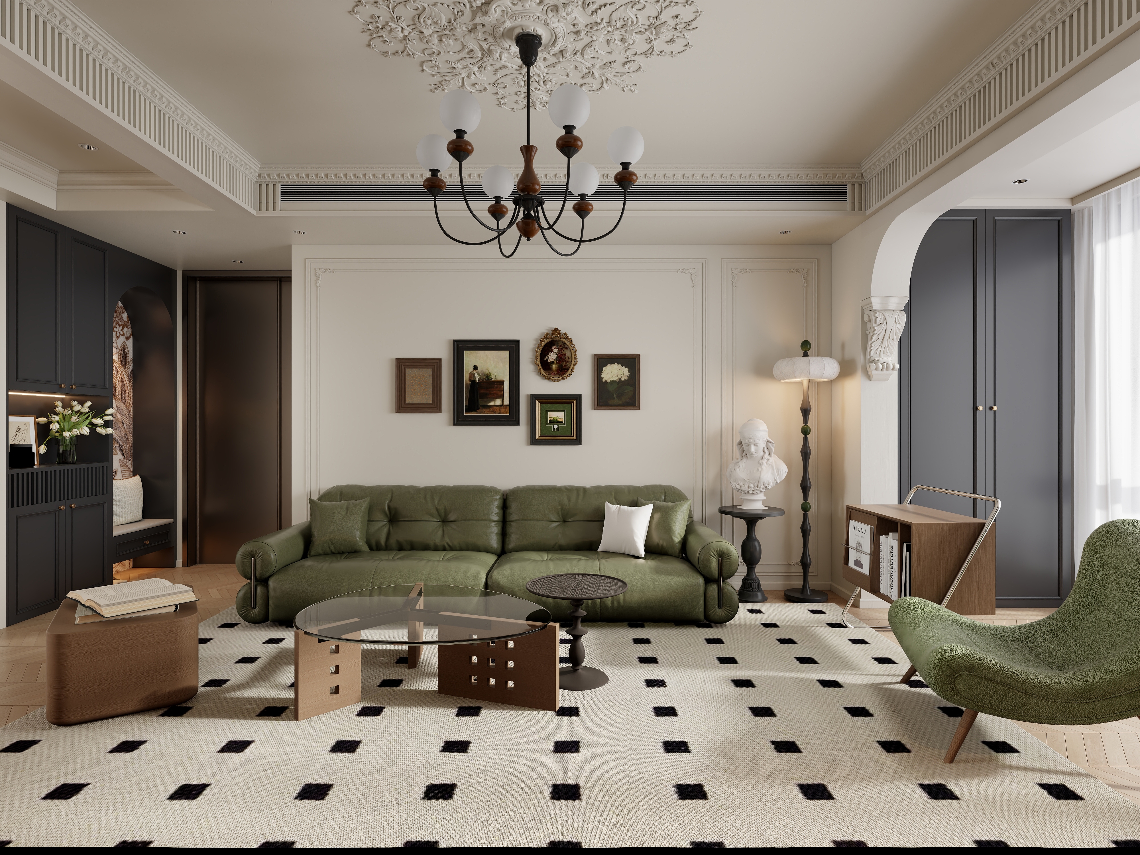 楠乔设计装饰-法式中古02有主灯精-装修设计方案