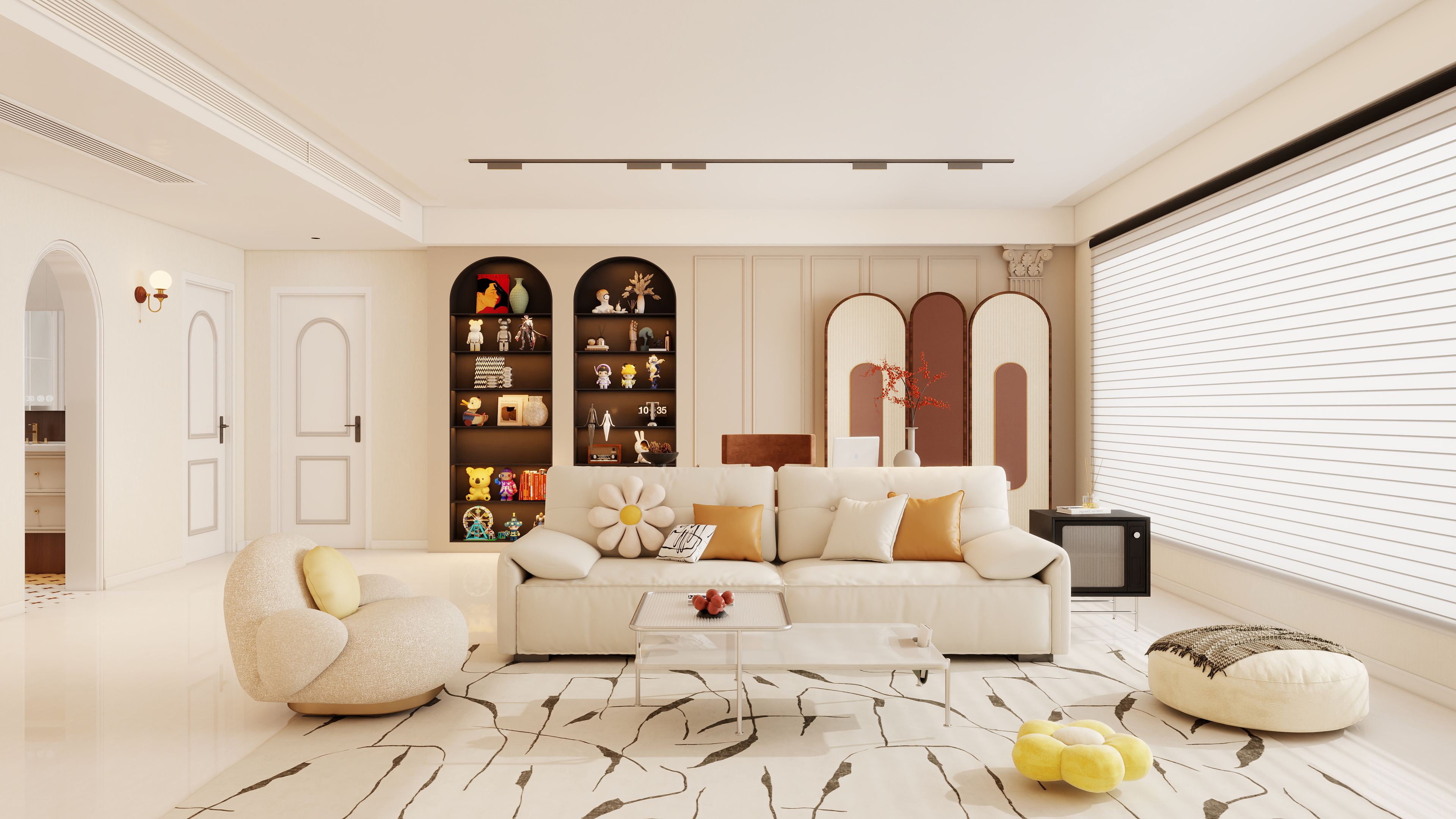 大金空调官方-150㎡橘子味奶油风来袭，快钻进“橙意满满”的蜜糖小屋装修效果图