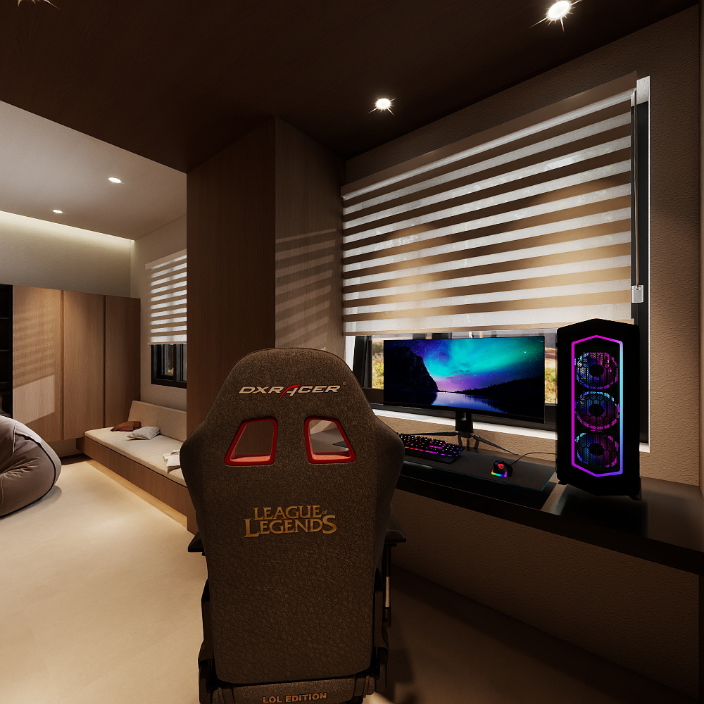 陳晖-现代简约80㎡2室装修效果图