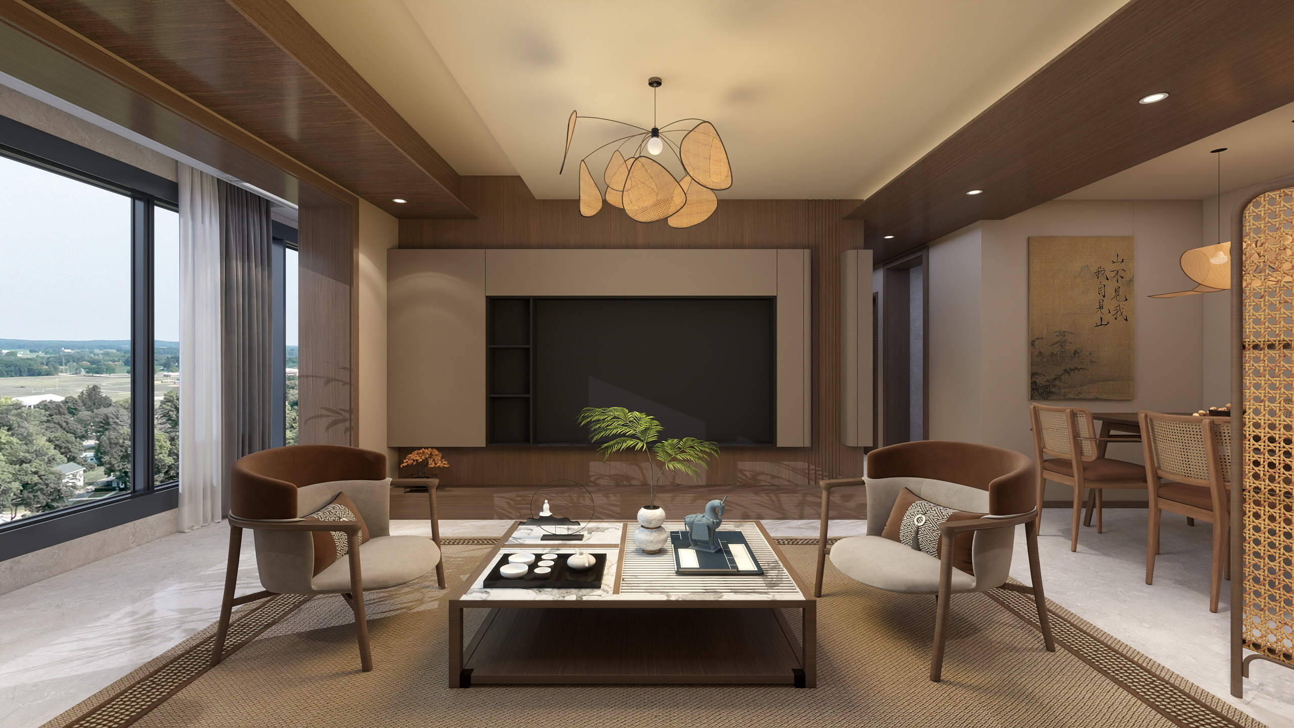 非云非鹤-印山河-宋式-130平米-装修设计方案