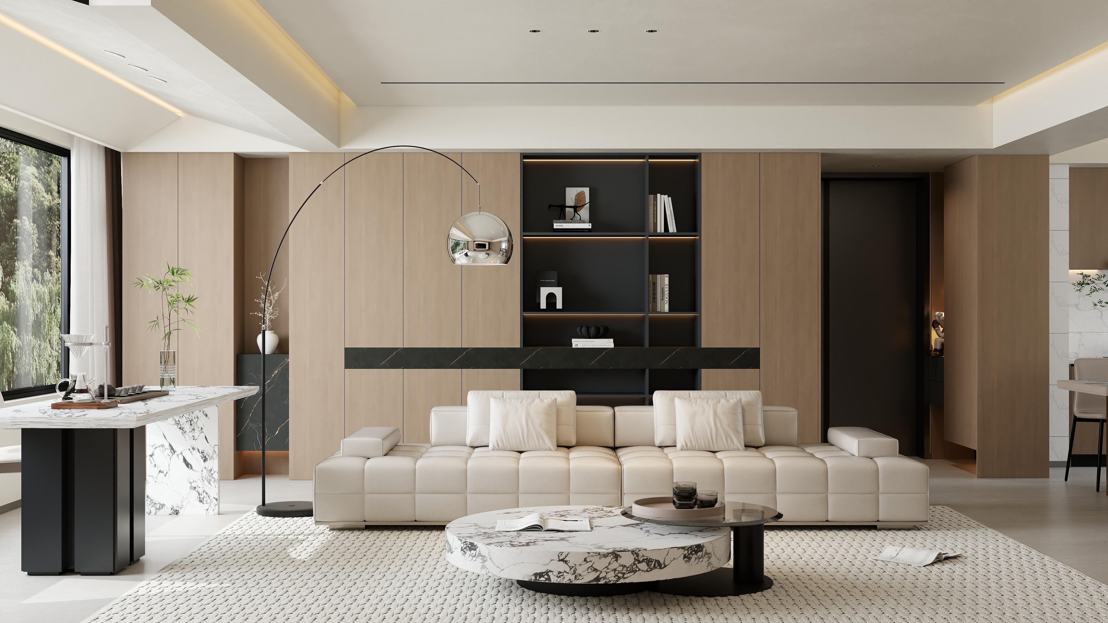 楠乔-现代简约精06开放式厨房无主灯-装修设计方案