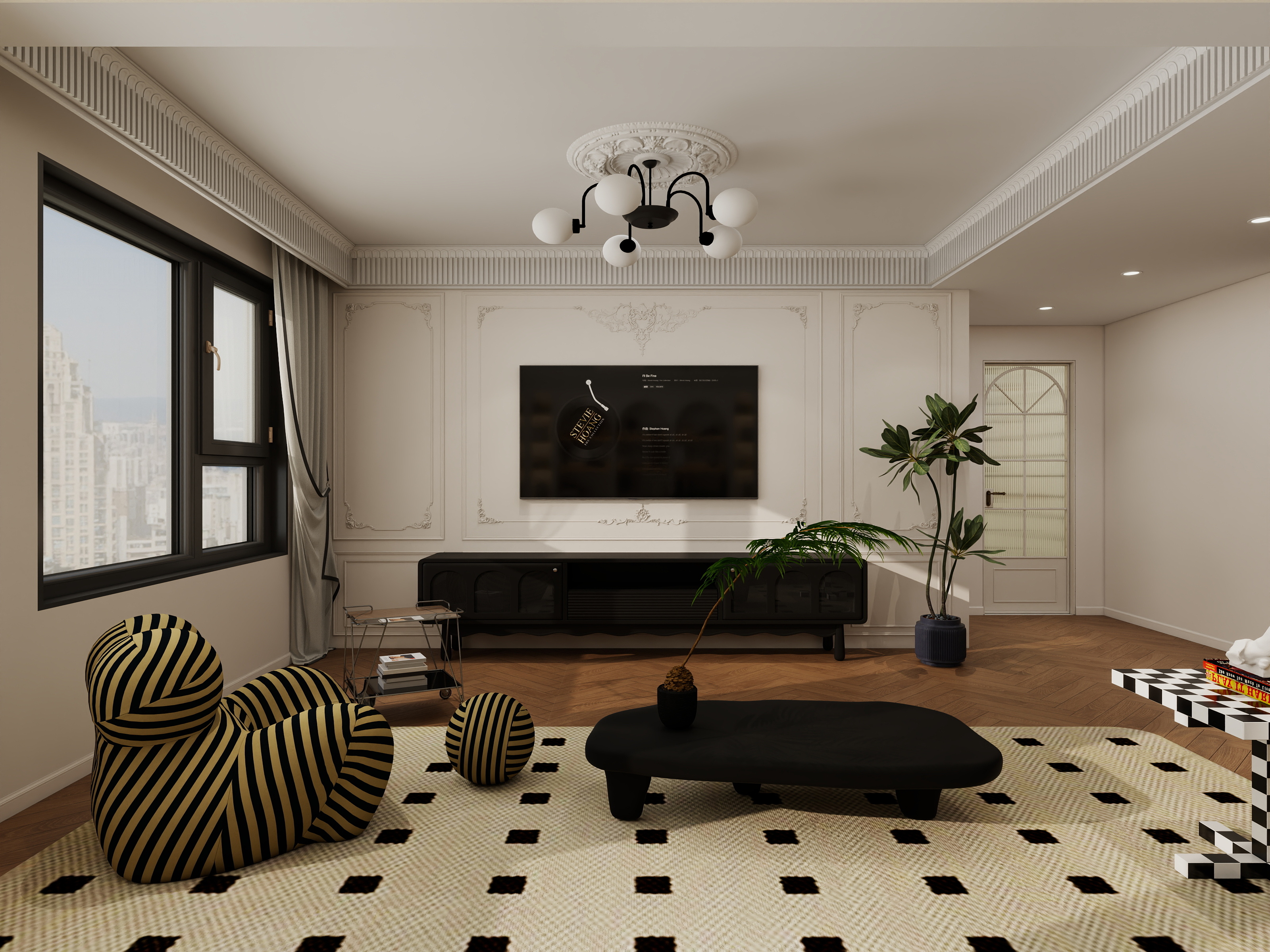 默言效果图-万象天街自建房法式复古-装修设计方案