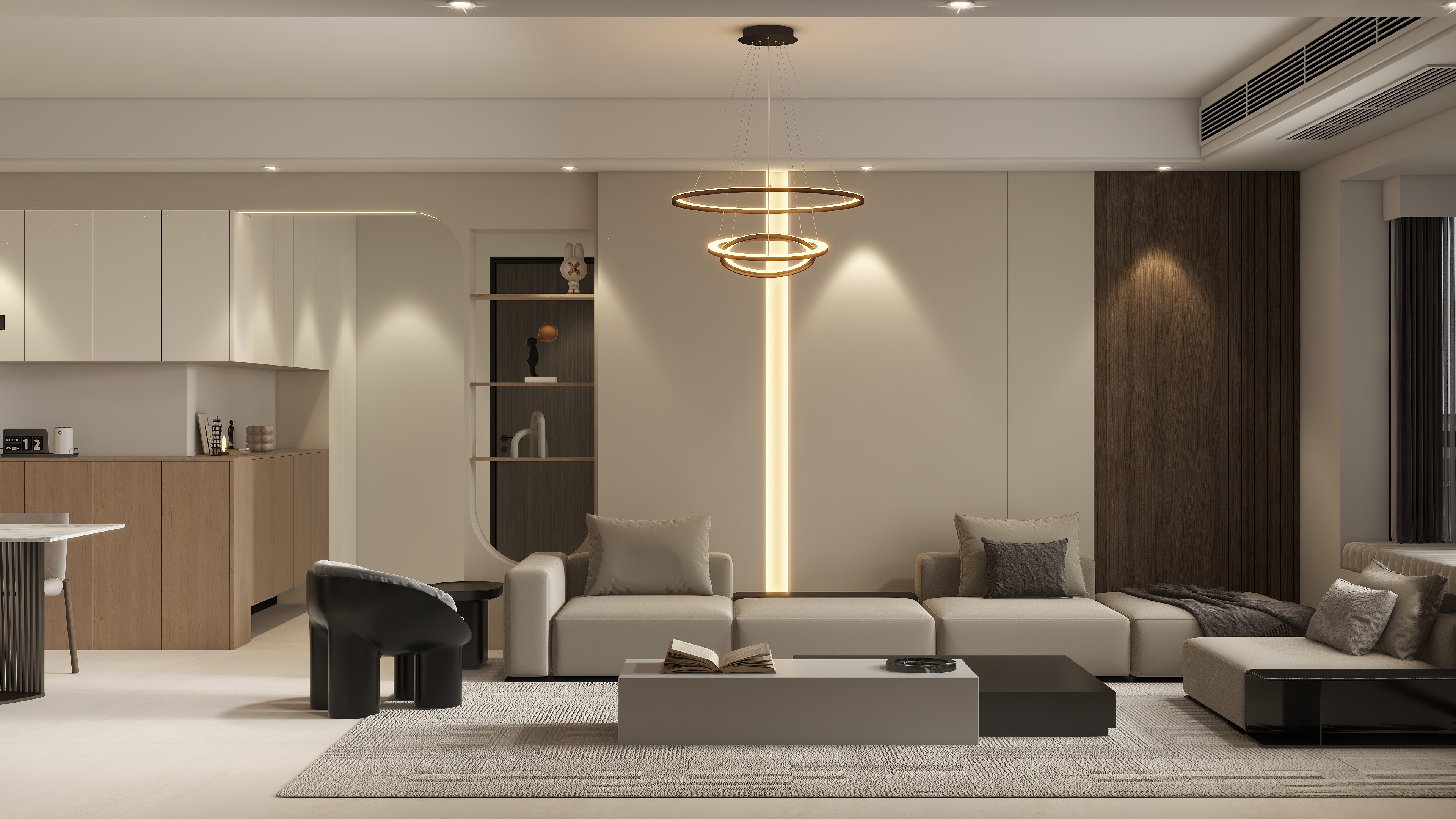 设计师珂源-水岸星城现代简约172㎡3室装修效果图