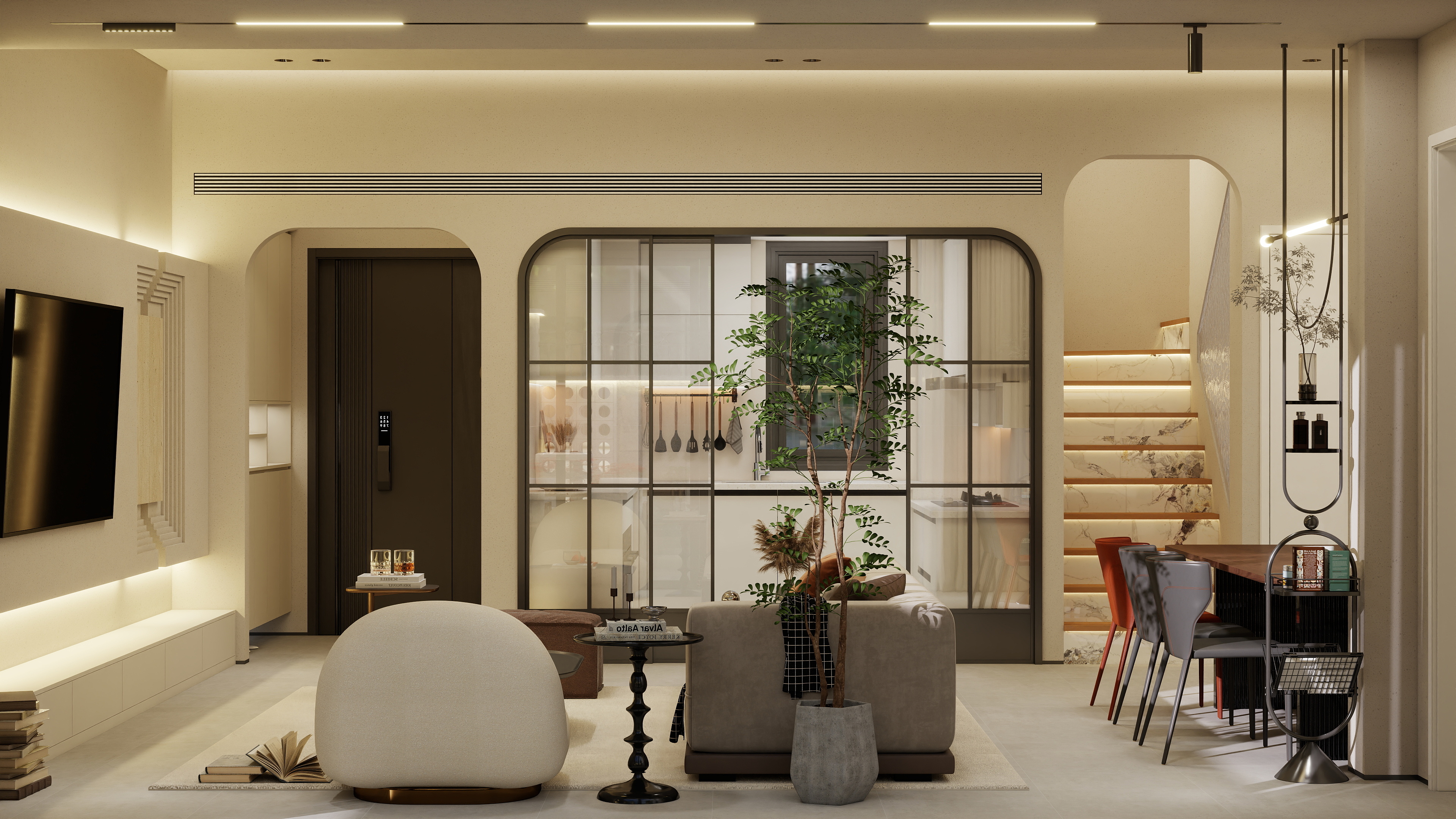 陈建伟-【奶油风】别墅私宅-装修设计方案