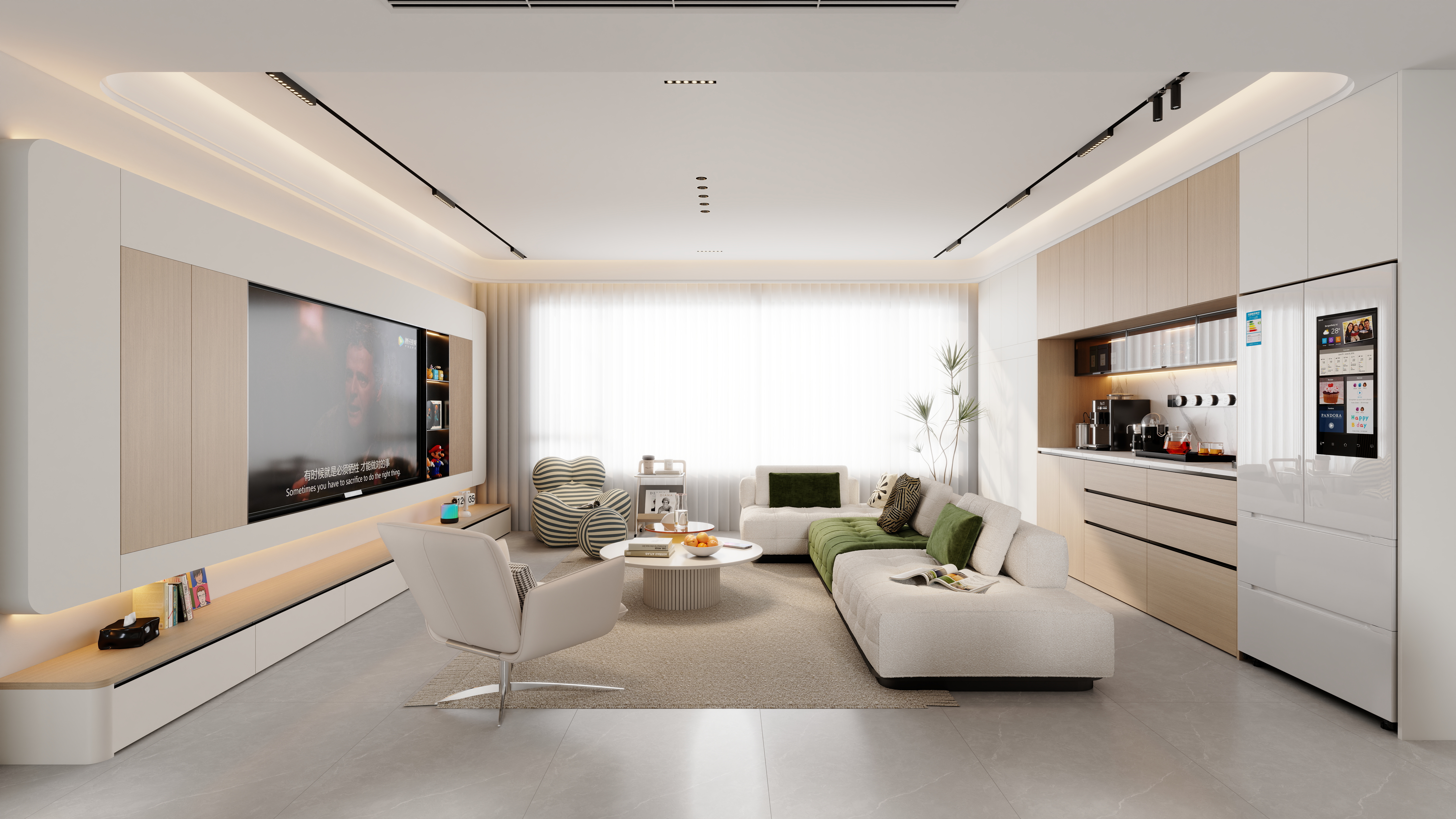 王星-安康·万达-御河湾三室-简约奶油-装修设计方案