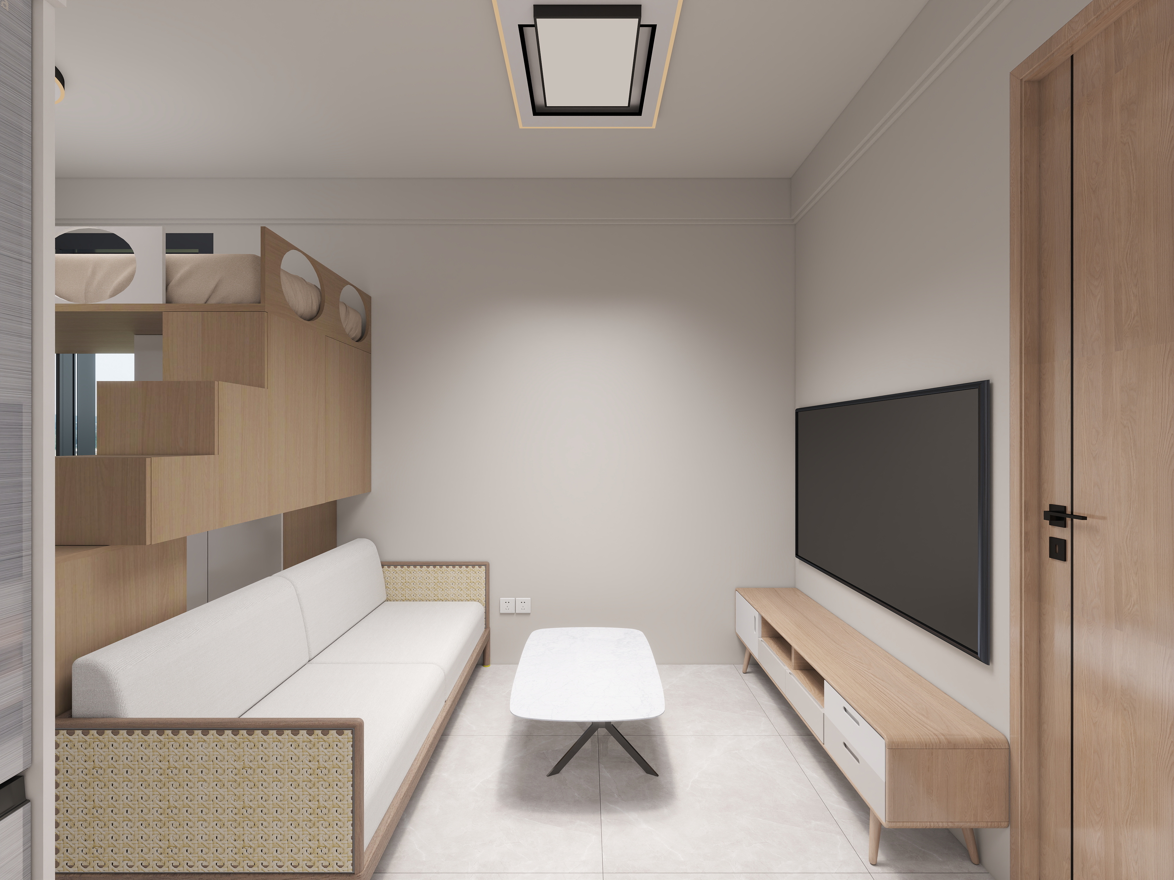 艺雅丽-55平小户型一局爆改三居装修效果图